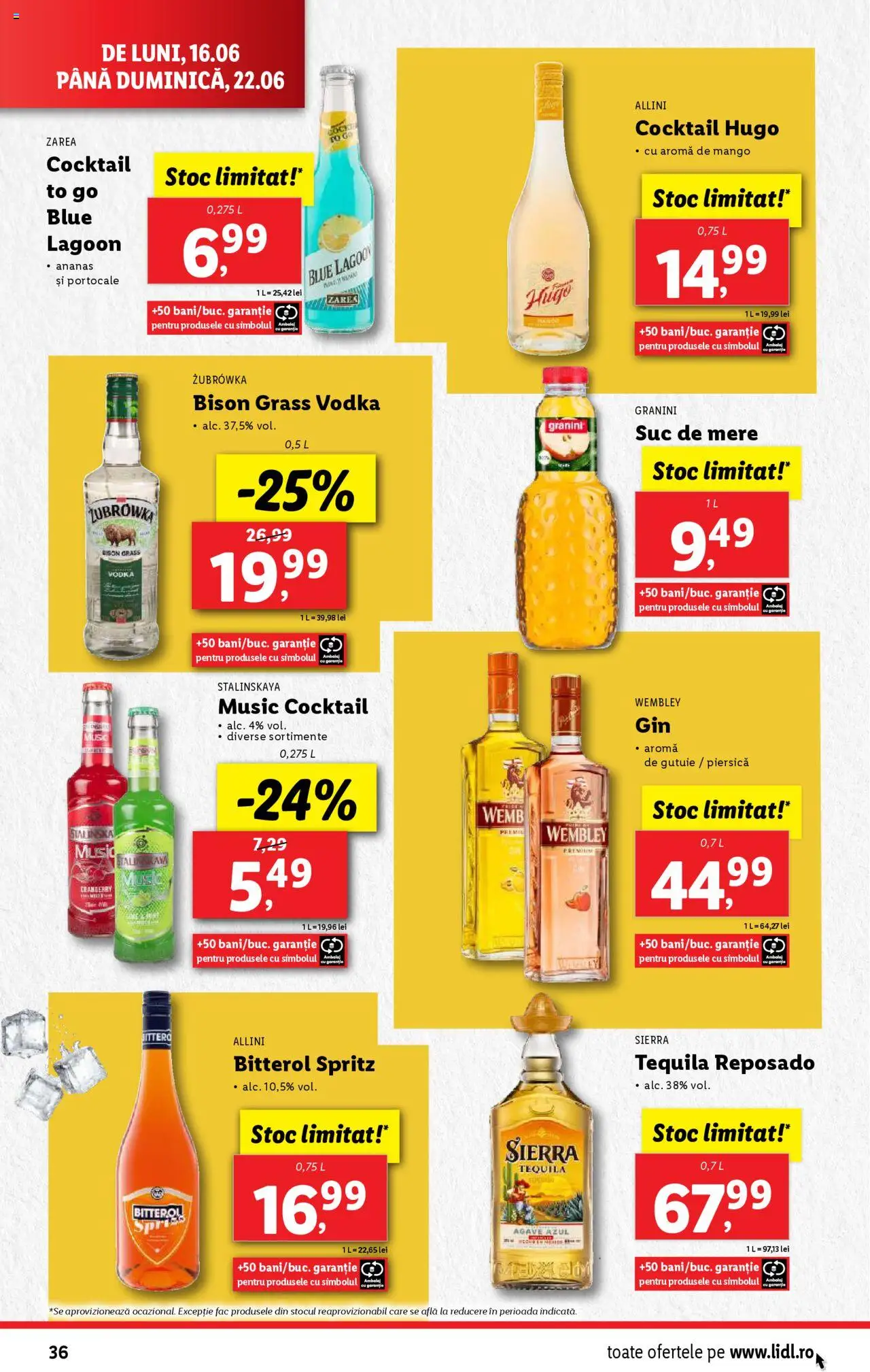 Catalog Lidl – valabil de la 16.06.2025 | Pagină: 36 | Produse: Piersică, Cocktail, Ananas, Vodka