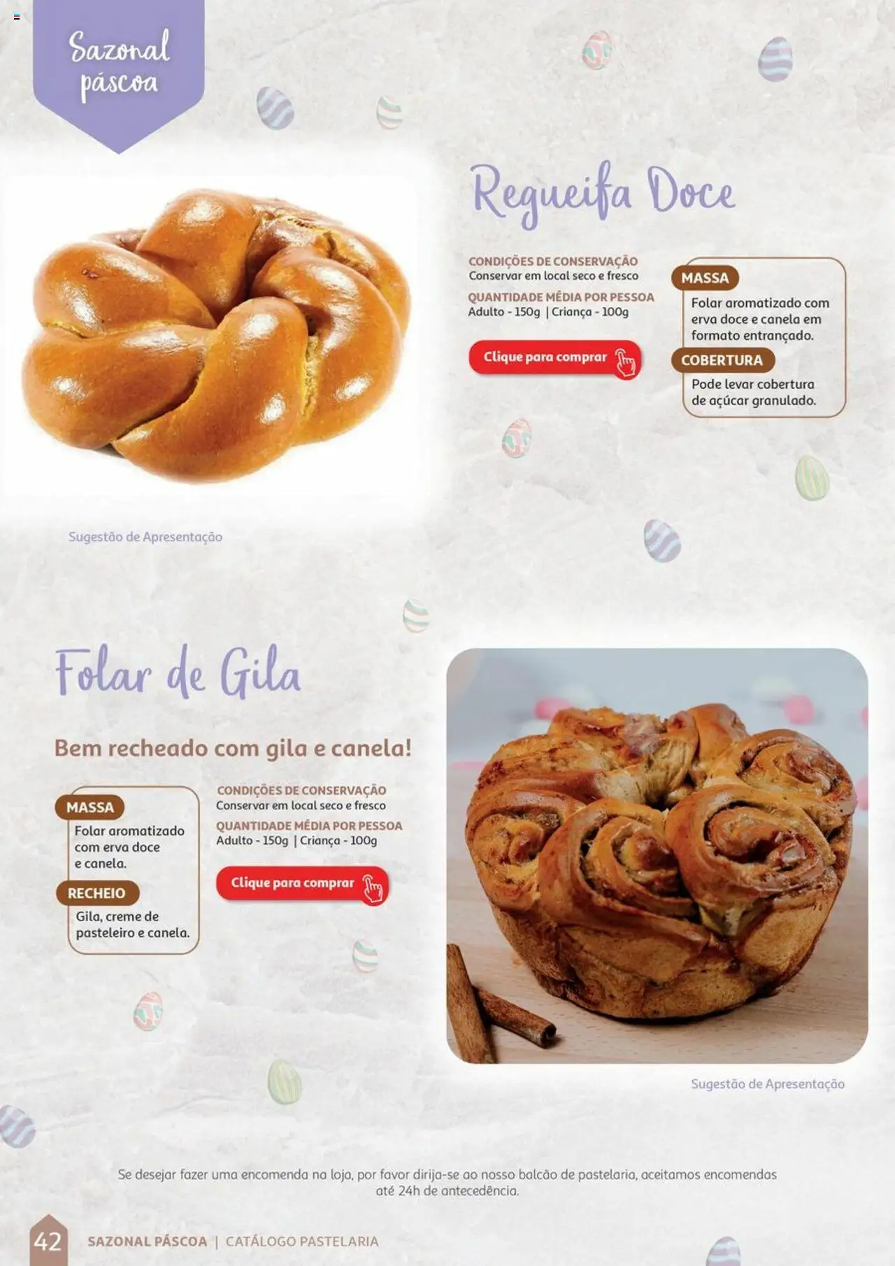 Auchan Catálogo de Pastelaria │ válido de 08.04.2024 | Página: 42 | Produtos: Canela, Açúcar, Massa, Creme