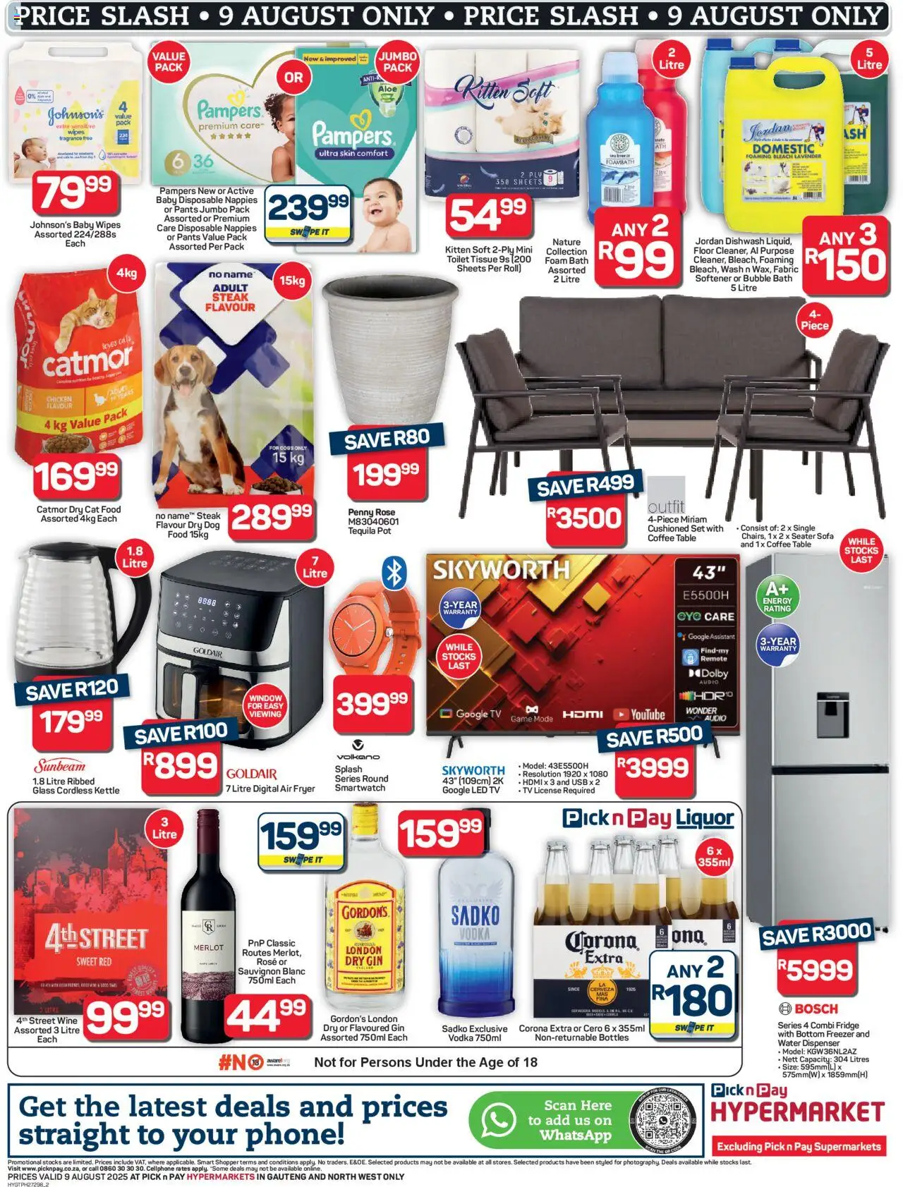 Pick n Pay Inland provinces - Hyper Price Slash Specials │ valid from 09.08.2025 | Page: 2 | Products: Fryer, Steak, Foam, Cat food