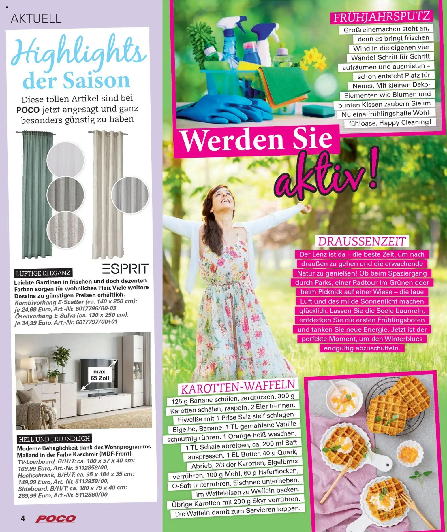 Poco Prospekt Wohnwelt Frühling 2026 – gültig ab 16.02.2026 | Seite: 4 | Produkte: Eier, Waffeln, Skyr, Saft