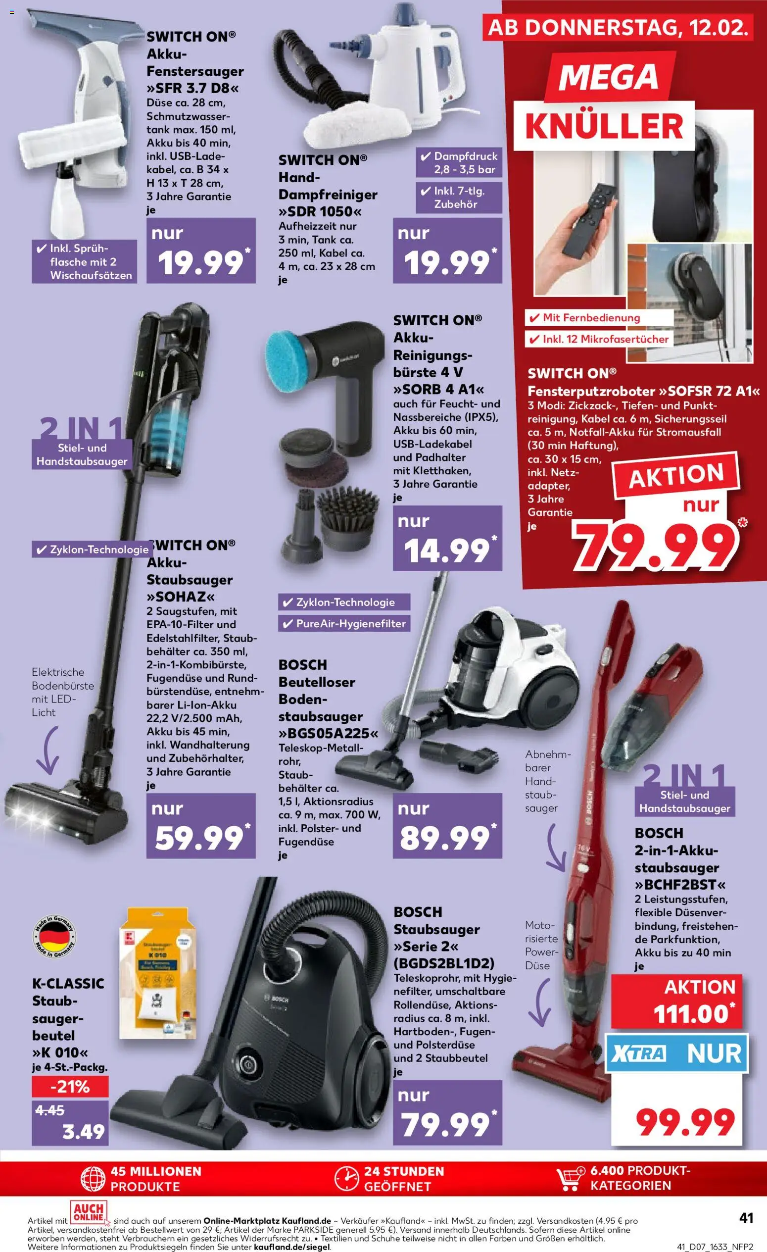 Kaufland prospekt Stuttgart	 – gültig ab 15.02.2026 | Seite: 41 | Produkte: Kabel, Bosch, Staubsauger, Bürste