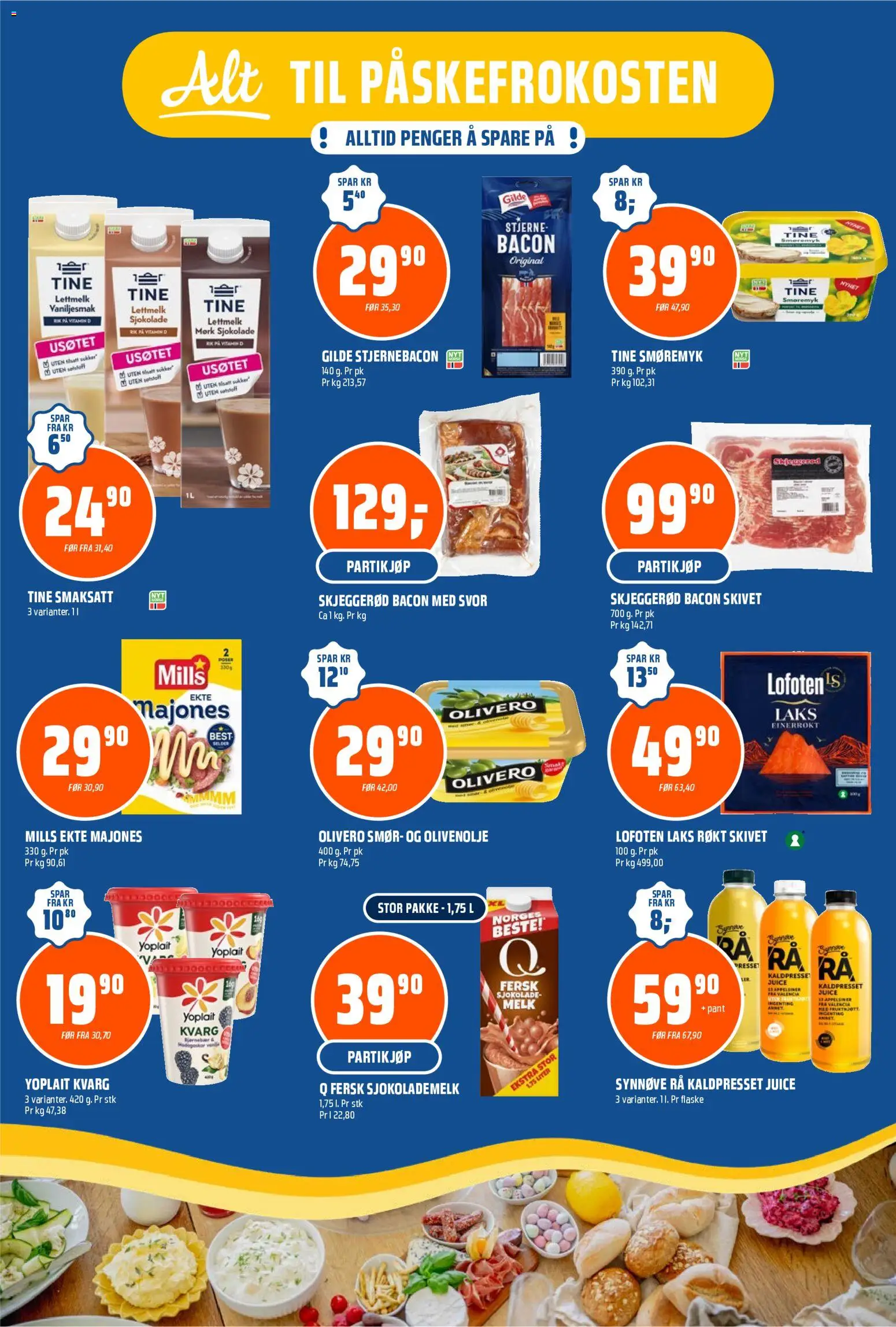 {H1} | Side: 8 | Produkter: Smør, Juice, Lettmelk, Sjokolademelk