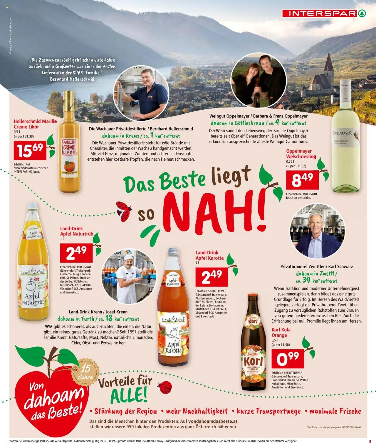 Interspar Flugblatt - Niederösterreich gültig ab 07.08.2025 | Seite: 5 | Produkte: Karotte, Obst, Wein, Äpfel