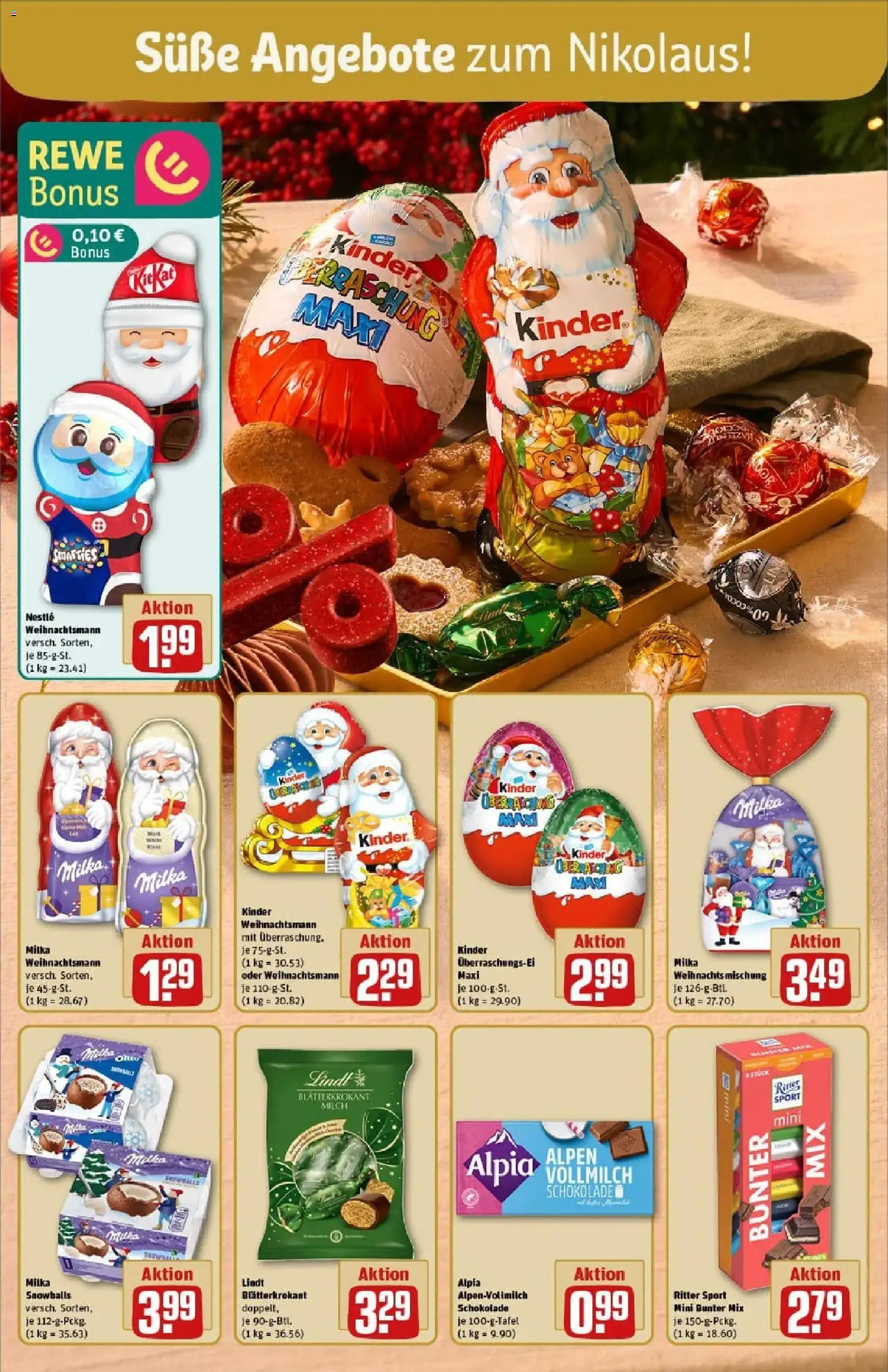 Rewe prospekt Harzgerode	 – gültig ab 01.12.2025 | Seite: 4 | Produkte: Schokolade, Smarties, Milka, Lindt