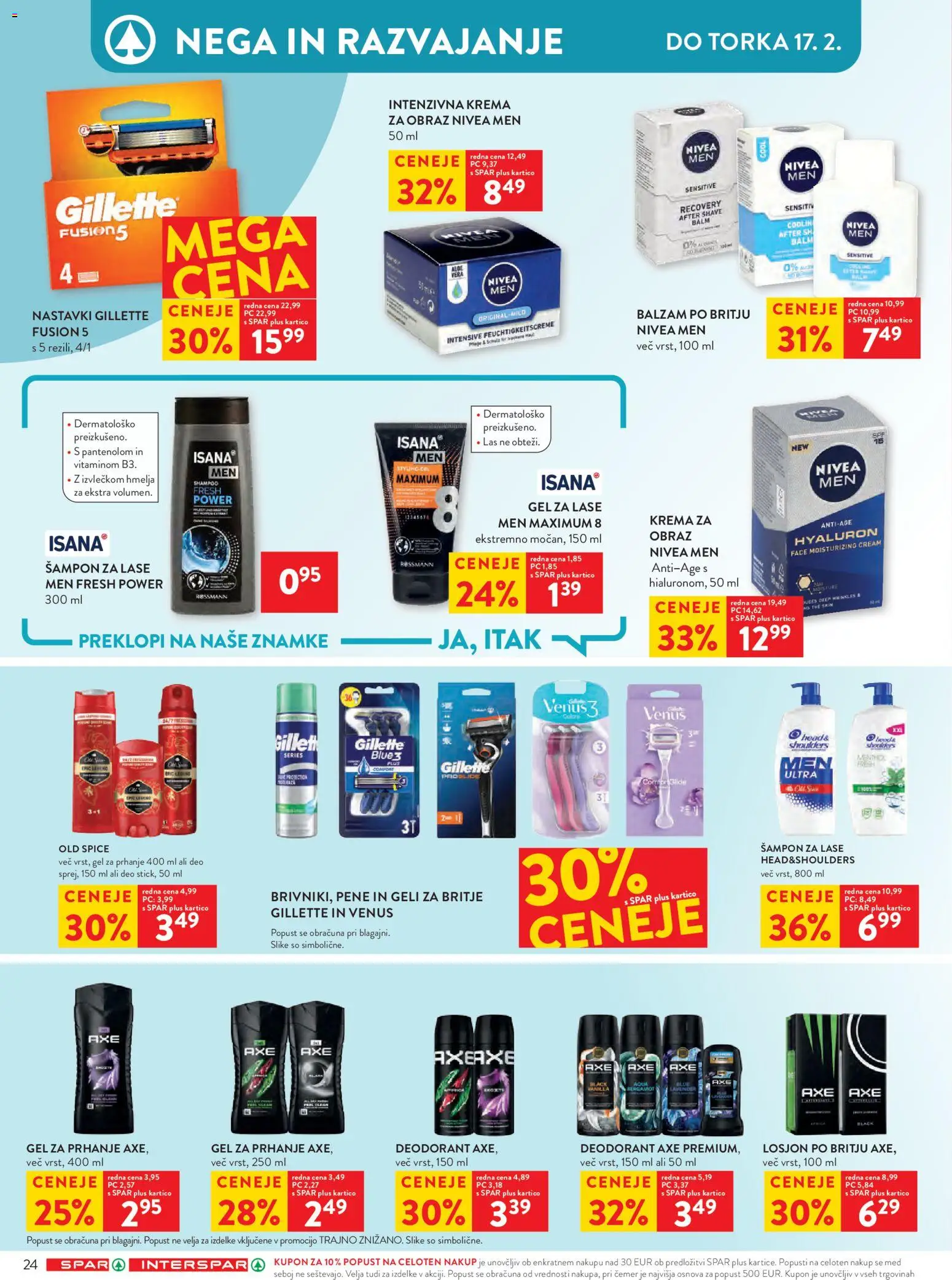 Novi Spar katalog ponudbe – veljaven od 04.02.2026 | Stran: 40 | Izdelki: Gel za prhanje, Krema, Deodorant, Krema za obraz