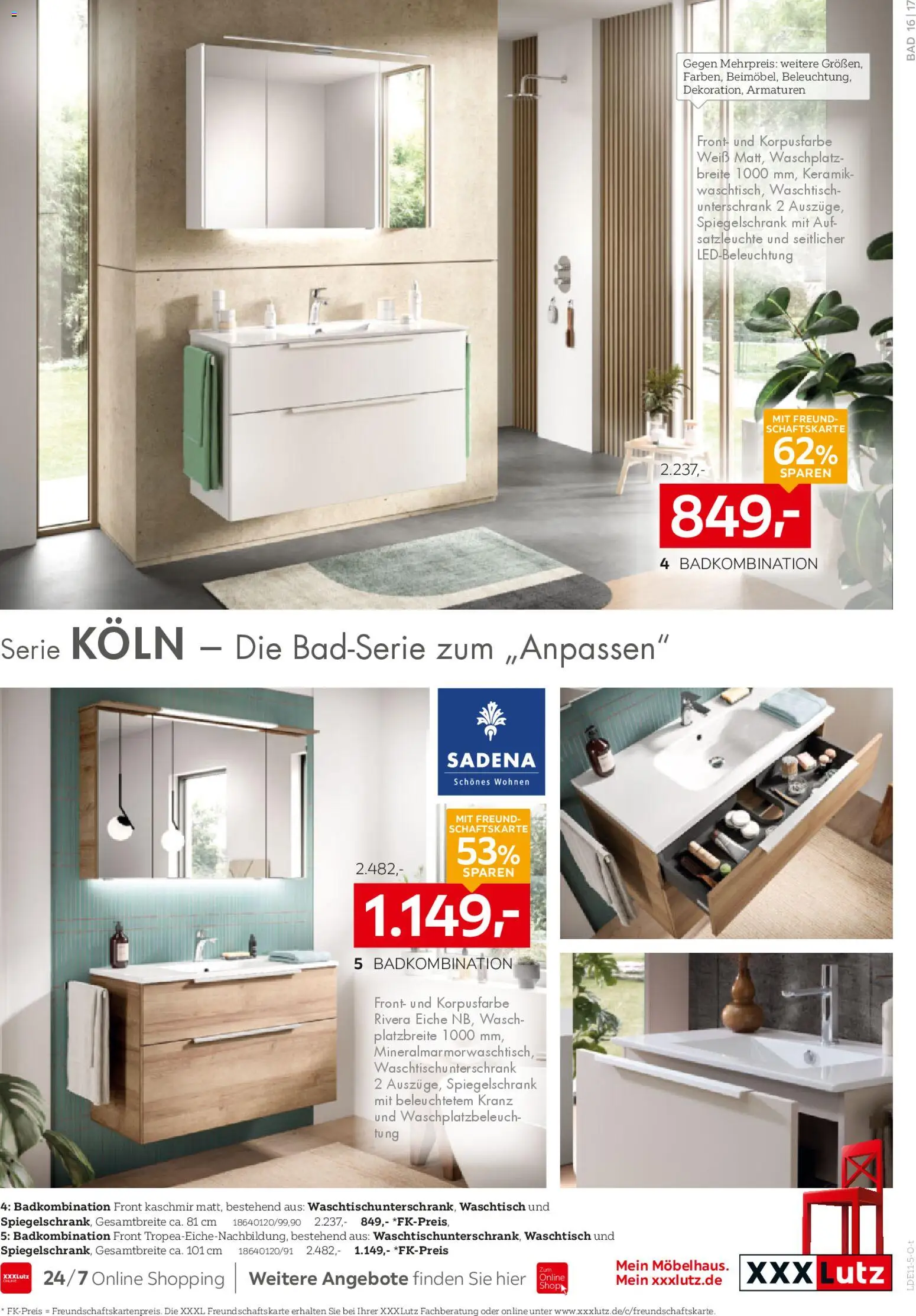 XXXL Lutz Badezimmer-Testerinnen und -Tester gesucht! – gültig ab 26.10.2025 | Seite: 17 | Produkte: Waschtisch, Spiegelschrank, Unterschrank