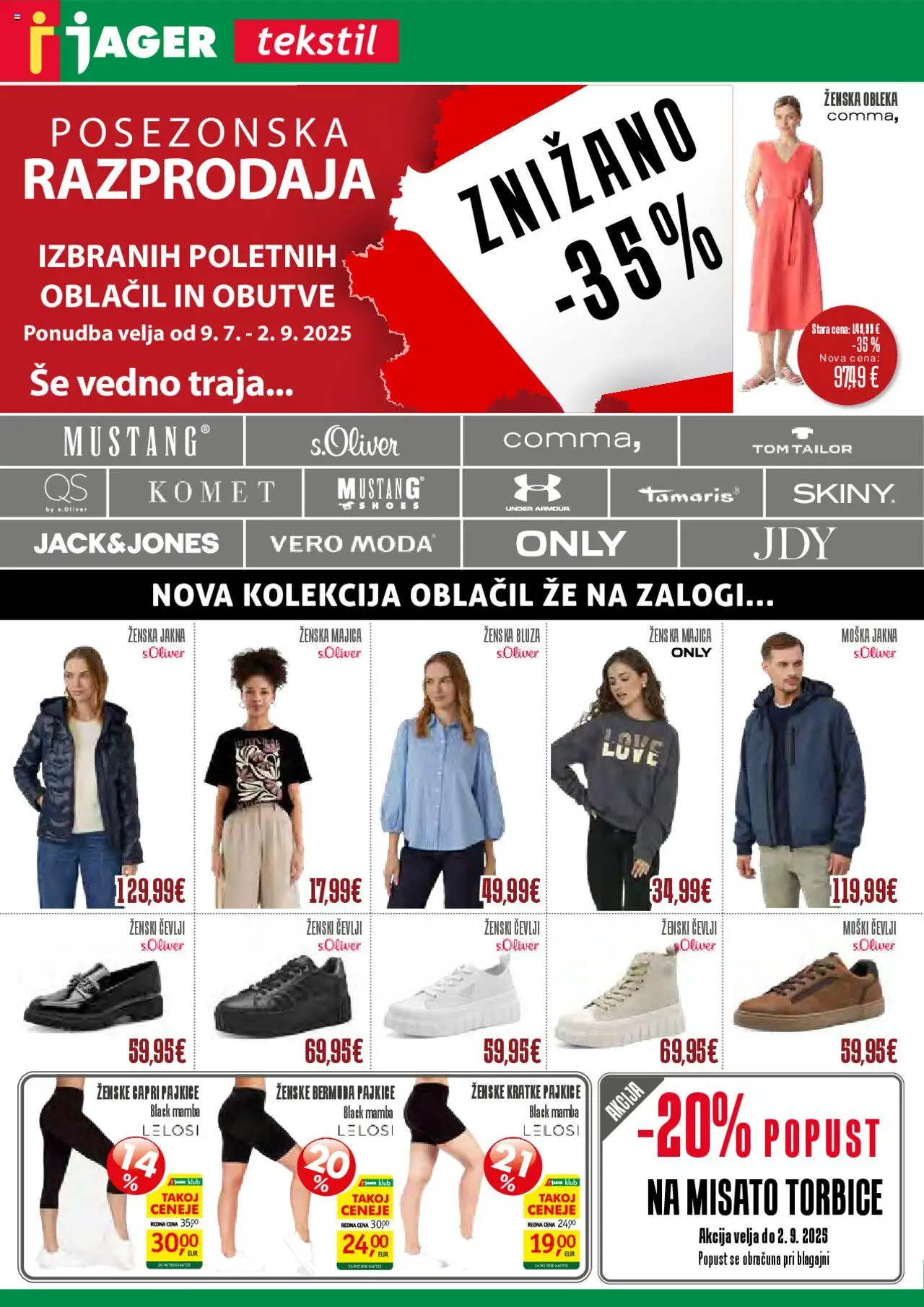Jager katalog tekstil │ velja od 13.08.2025 | Stran: 1 | Izdelki: Majica, Bluza, Obleka, Cevlji