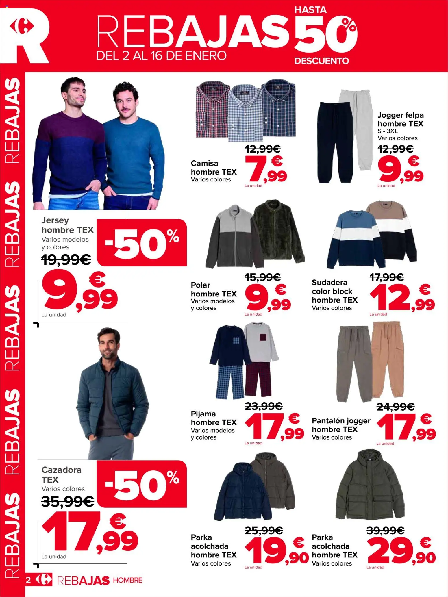 Carrefour folleto │ válido desde el 02.01.2026 | Página: 2 | Productos: Camisa, Sudadera, Pijama
