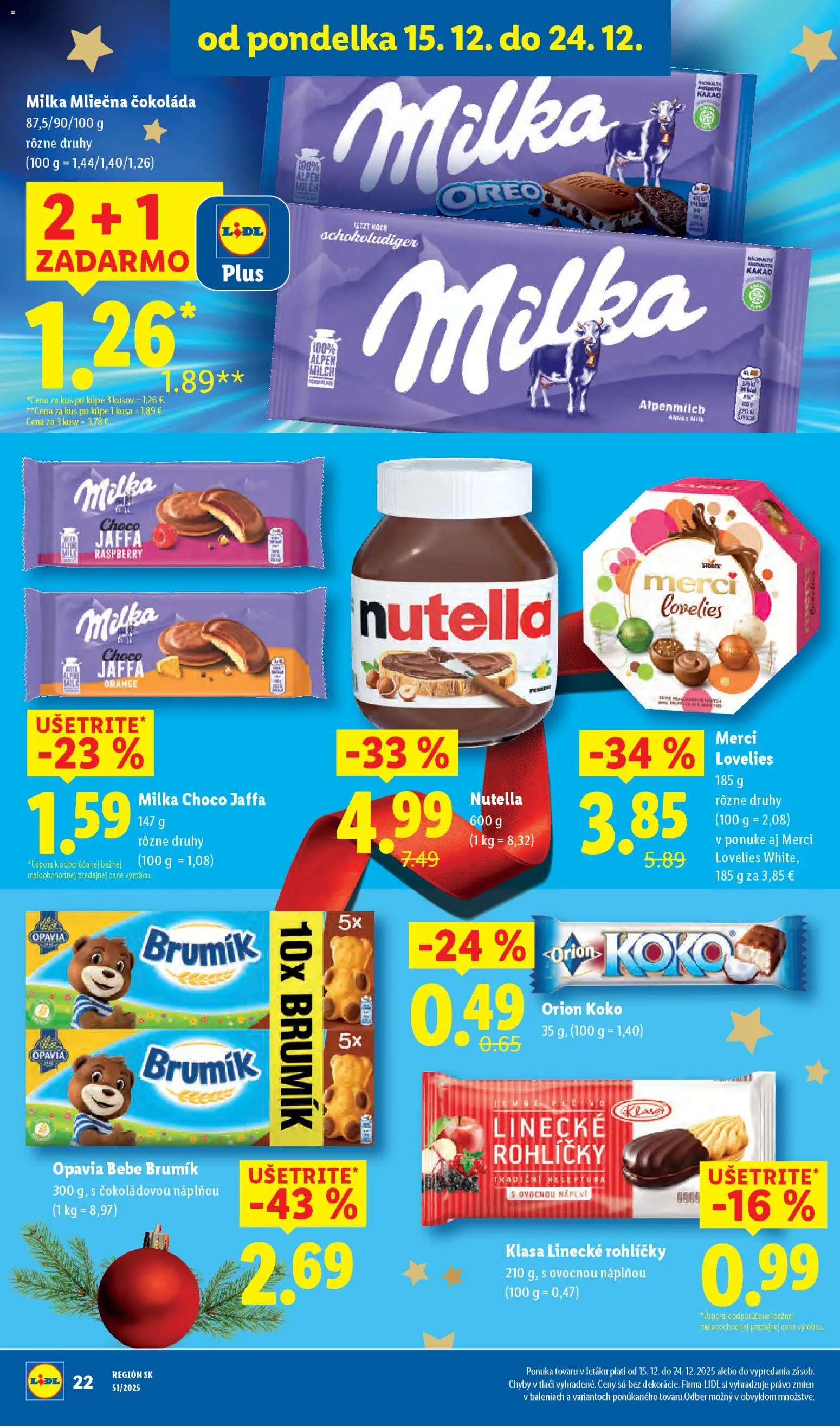 Nové Lidl akcie – leták je platný od 18.12.2025 | Strana: 62 | Produkty: Merci, Milka, Nutella, Kakao