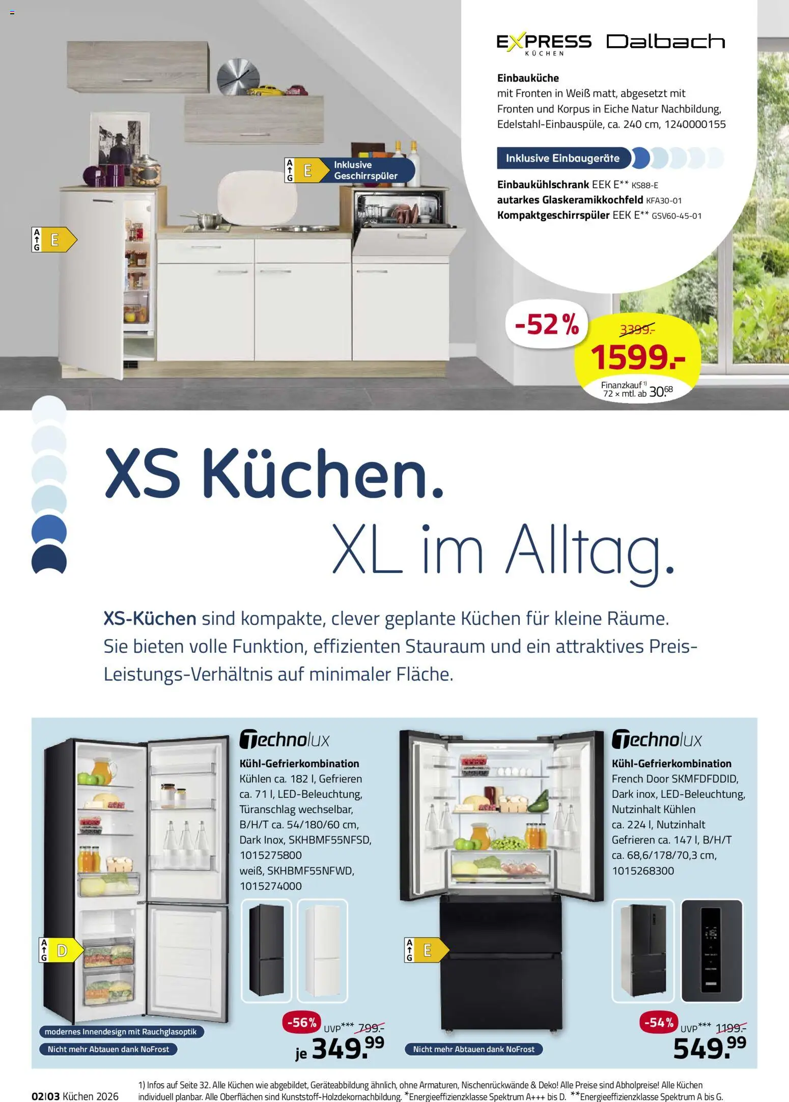 Roller Deine Küche 2026 – gültig ab 19.03.2026 | Seite: 2 | Produkte: Geschirrspüler, Einbauküche, Kühlgefrierkombination, Kuchen