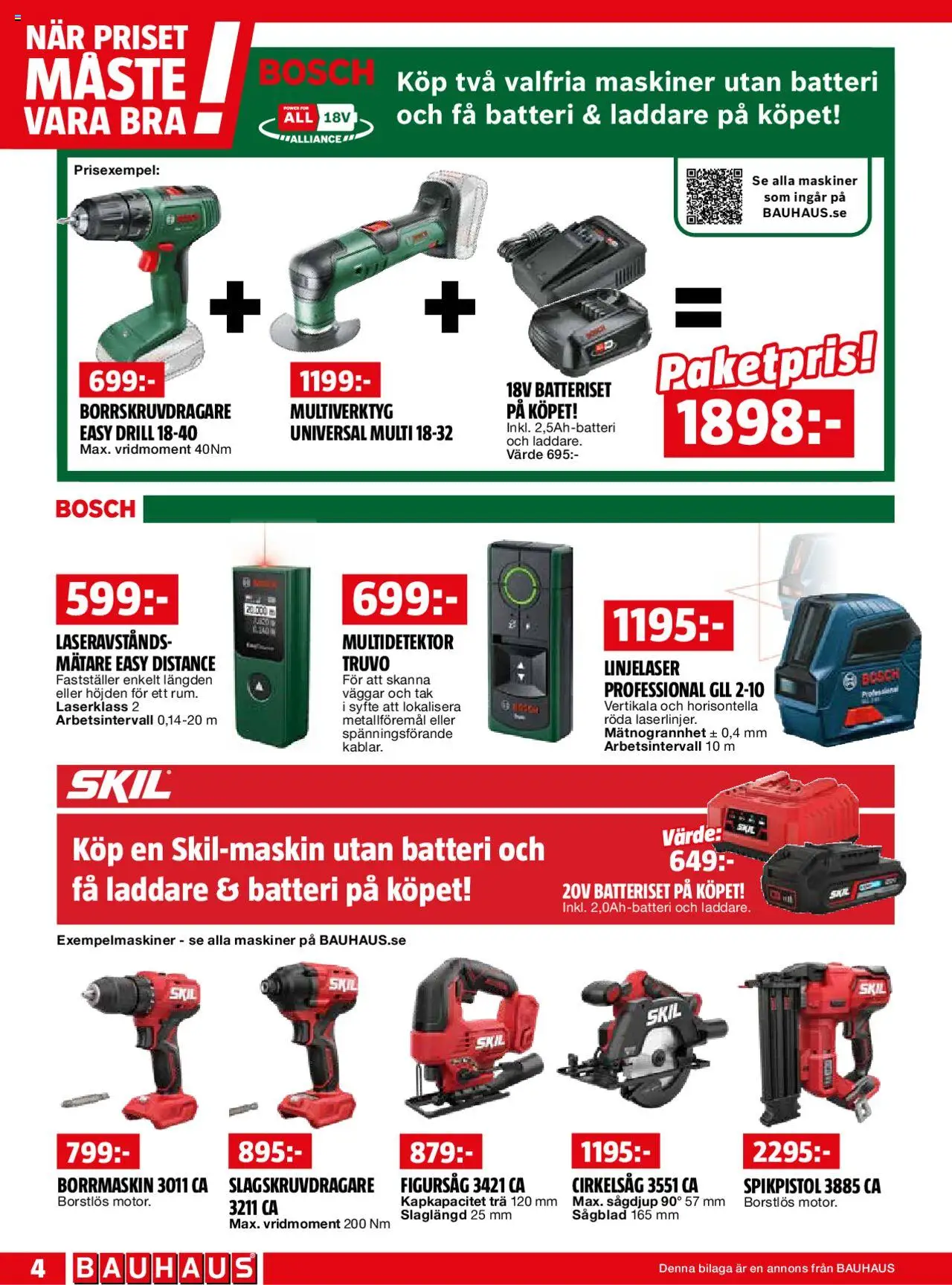 Bauhaus reklamblad aktuell från 01.09.2025 | Sida: 4 | Produkter: Batteri, Laddare