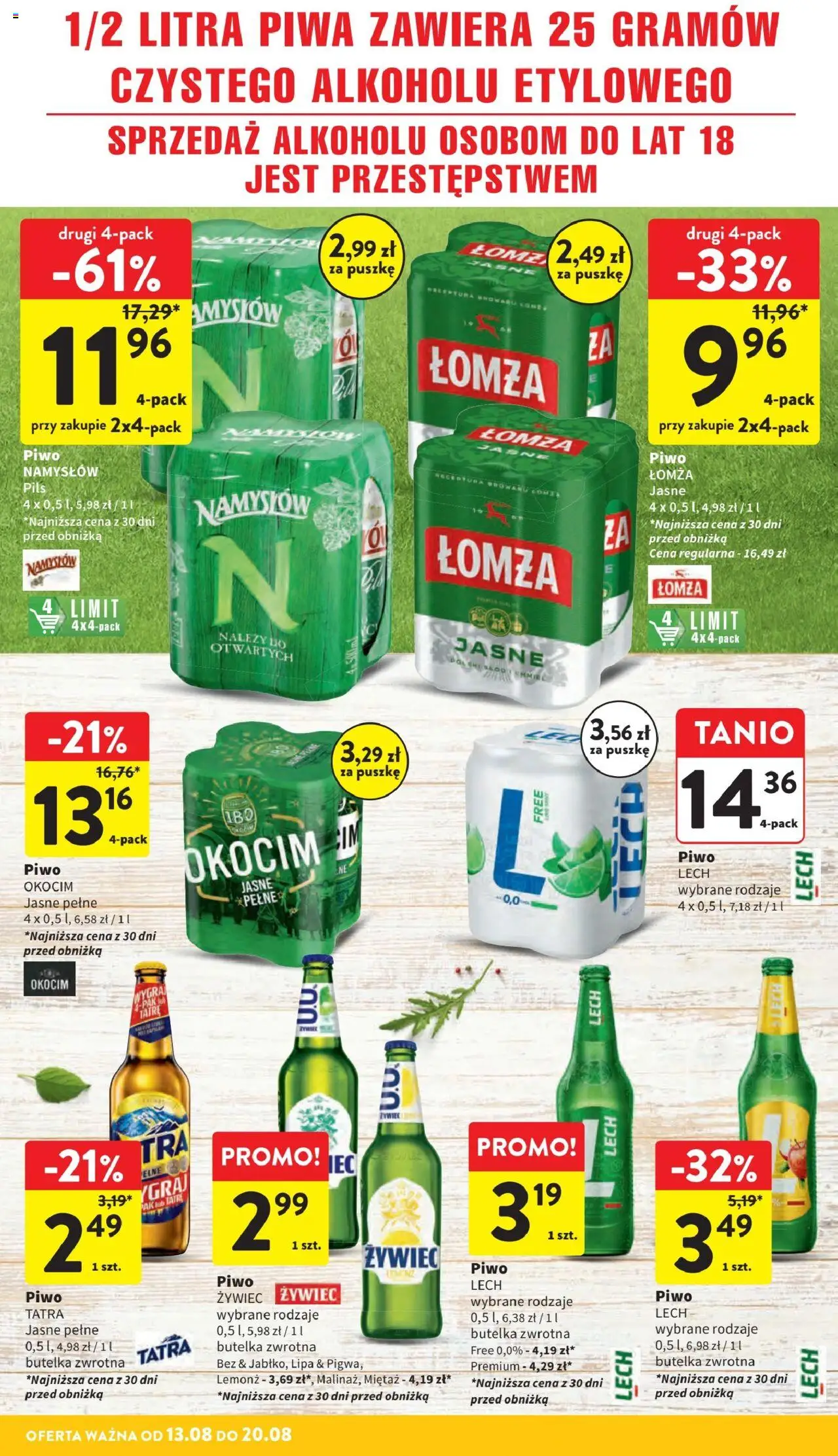 Intermarche Gazetka od 13.08.2025 | Strona: 18 | Produkty: Piwo, Piwo Namysłów