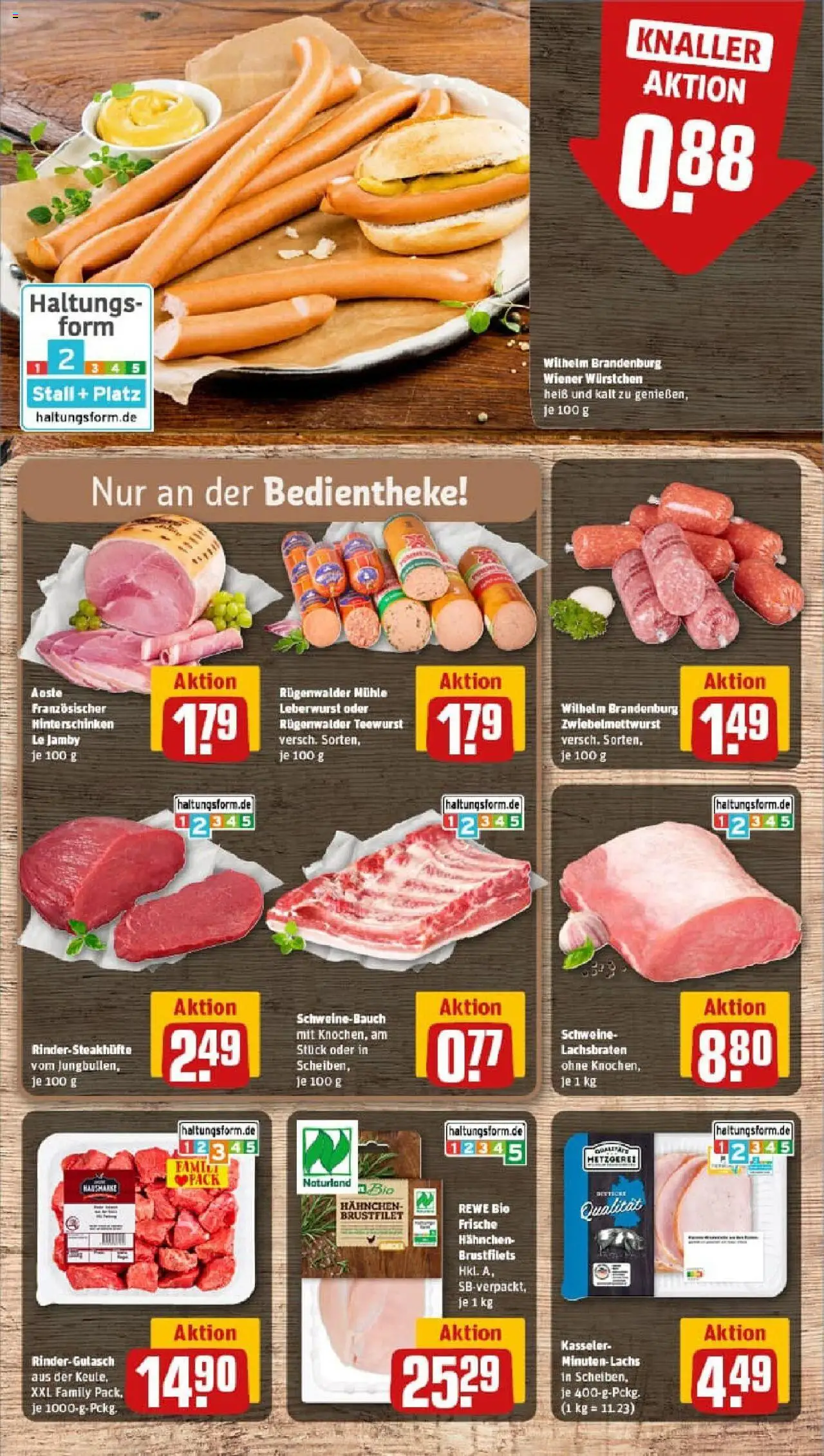 Rewe prospekt Dreieich / Götzenhain	 – gültig ab 13.10.2025 | Seite: 8 | Produkte: Rindergulasch, Mühle, Wiener wurstchen, Steak