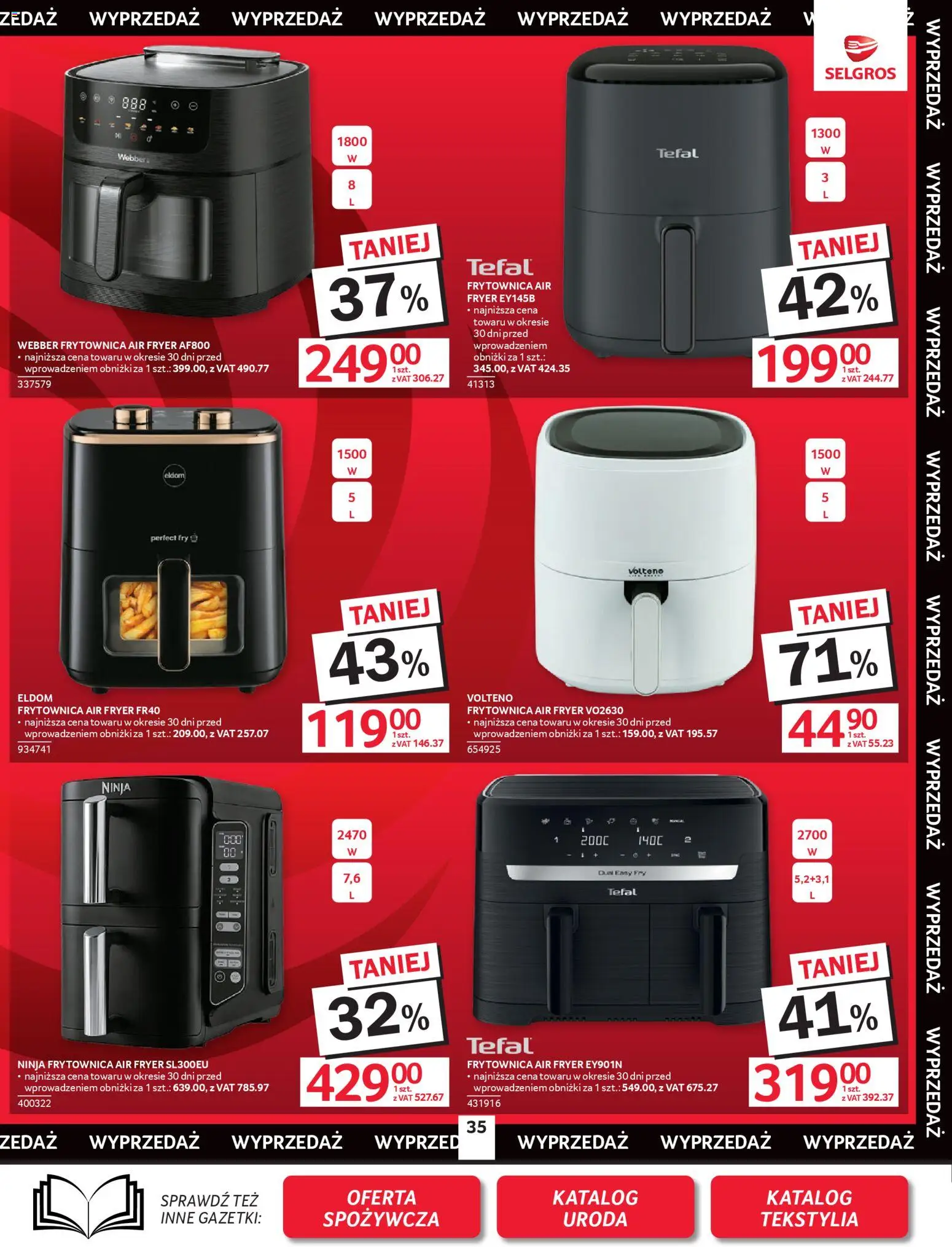 Selgros cash&carry gazetka - Oferta przemysłowa od 23.04.2026 | Strona: 37 | Produkty: Tekstylia, Tefal