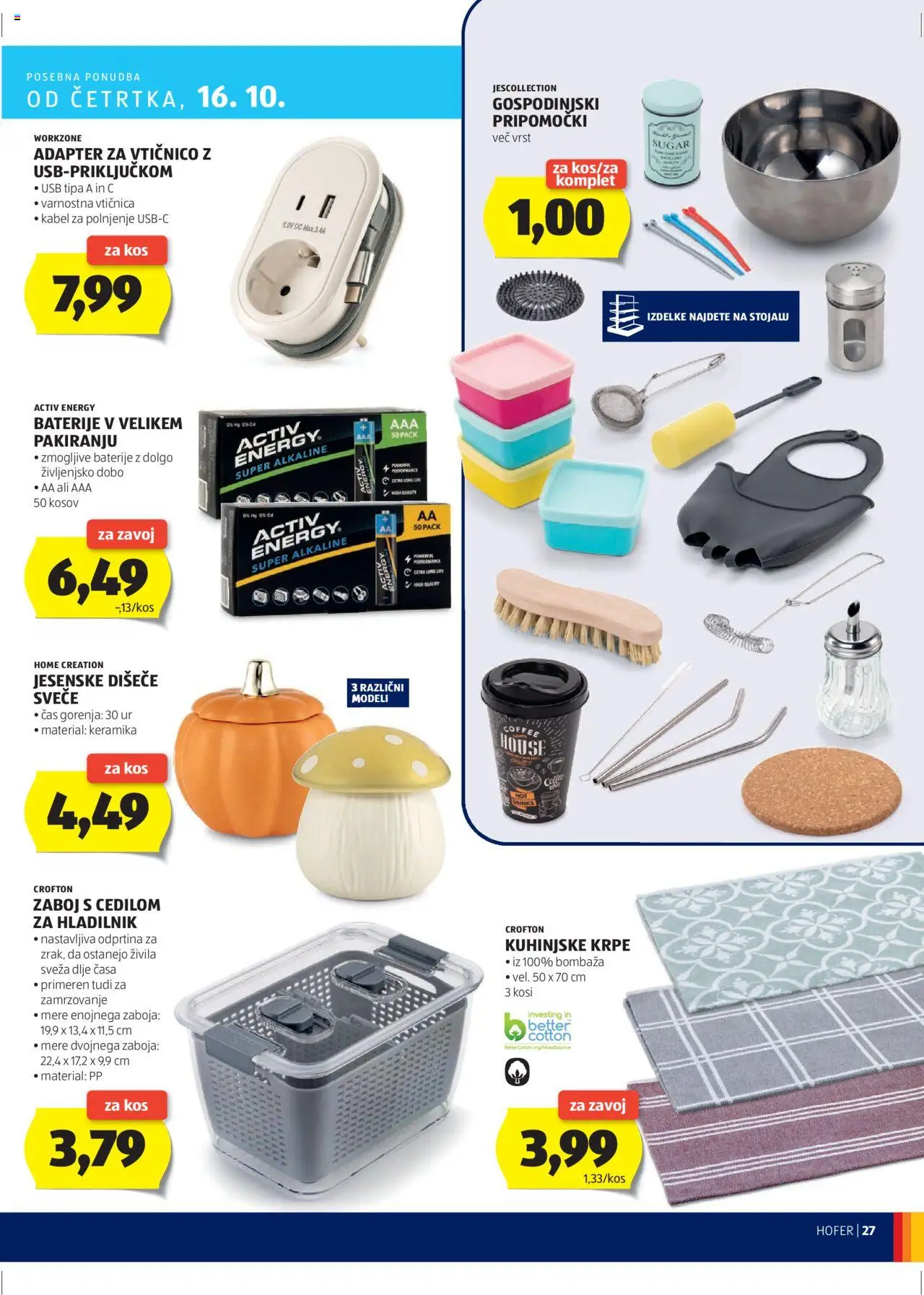 Hofer SI katalog | vrijedi od 09.10.2025 | Stranica: 27 | Proizvodi: Baterije, Kabel, Adapter, USB