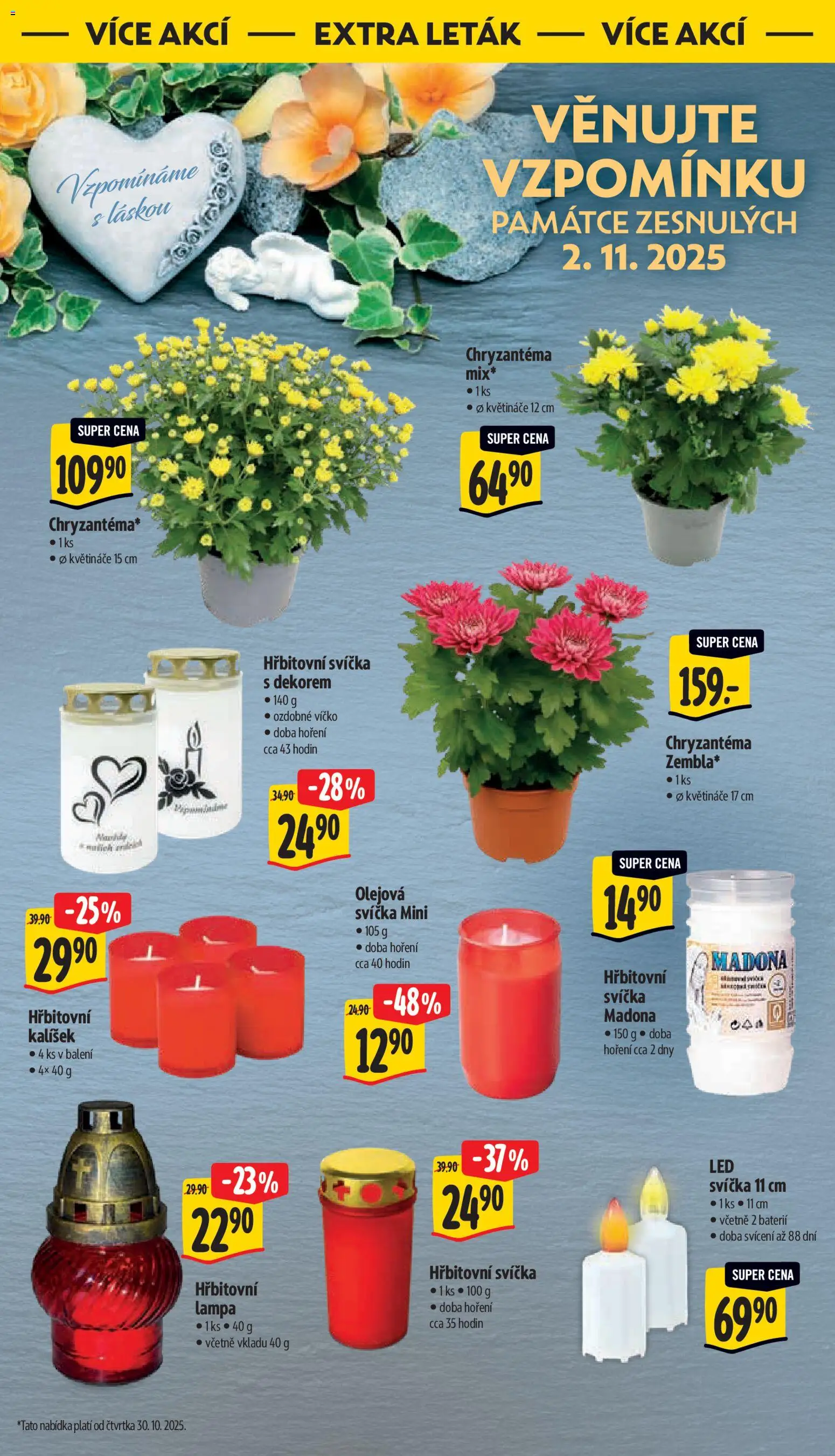 Albert leták - Supermarket od 29.10.2025 | Strana: 46 | Produkty: Květináče, Svíčka, Lampa