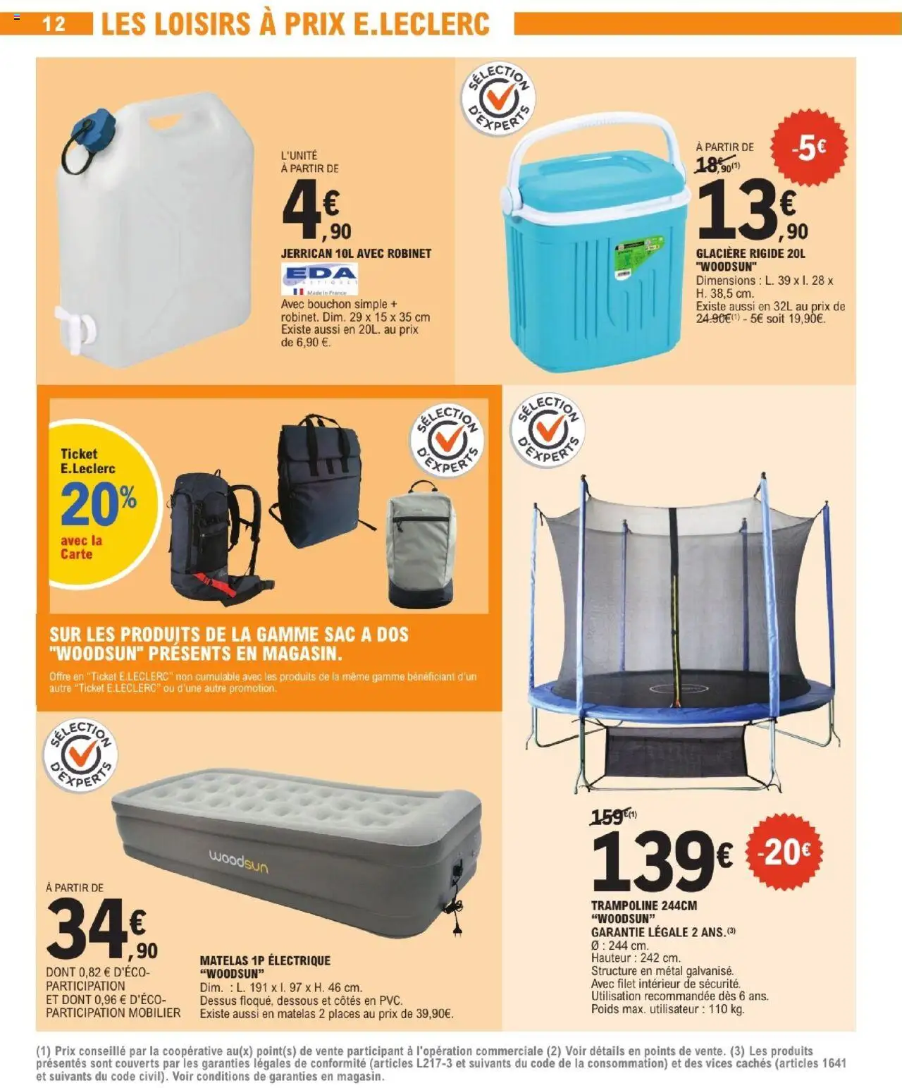  | Page: 12 | Produits: Trampoline, Robinet, Poids, Sac à dos
