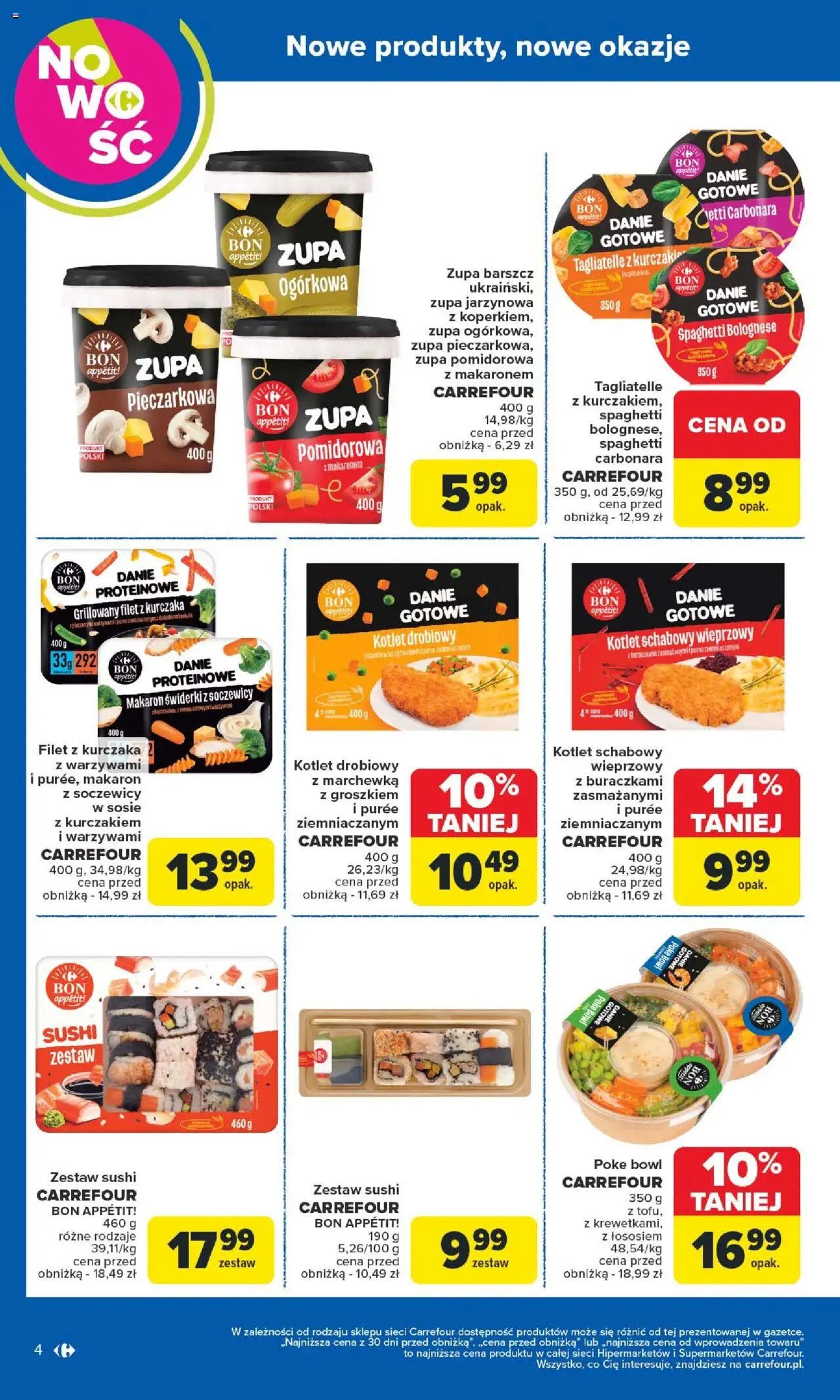 Carrefour Gazetka - Produkt Carrefour od poniedziałku od 02.06.2025 | Strona: 4 | Produkty: Sushi, Zupa, Zestaw sushi, Marchewka z groszkiem