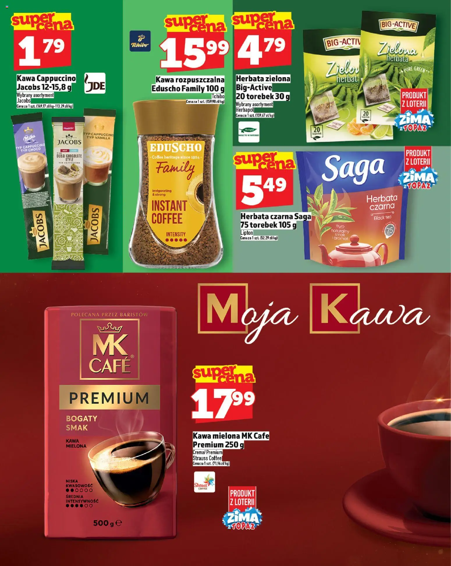 Topaz Gazetka - Express od 27.11.2025 | Strona: 20 | Produkty: Kawa rozpuszczalna, Cappuccino, Kawa, Herbata