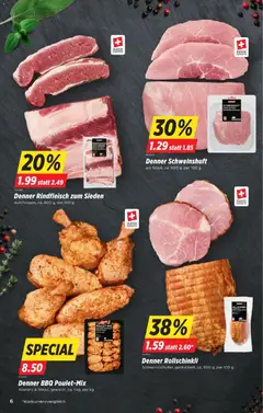 Denner Rindfleisch zum Sieden, durchzogen, ca. 800 g, per 100 g ab 30.12.2025 gültig | Seite: 6 | Produkte: Rindfleisch