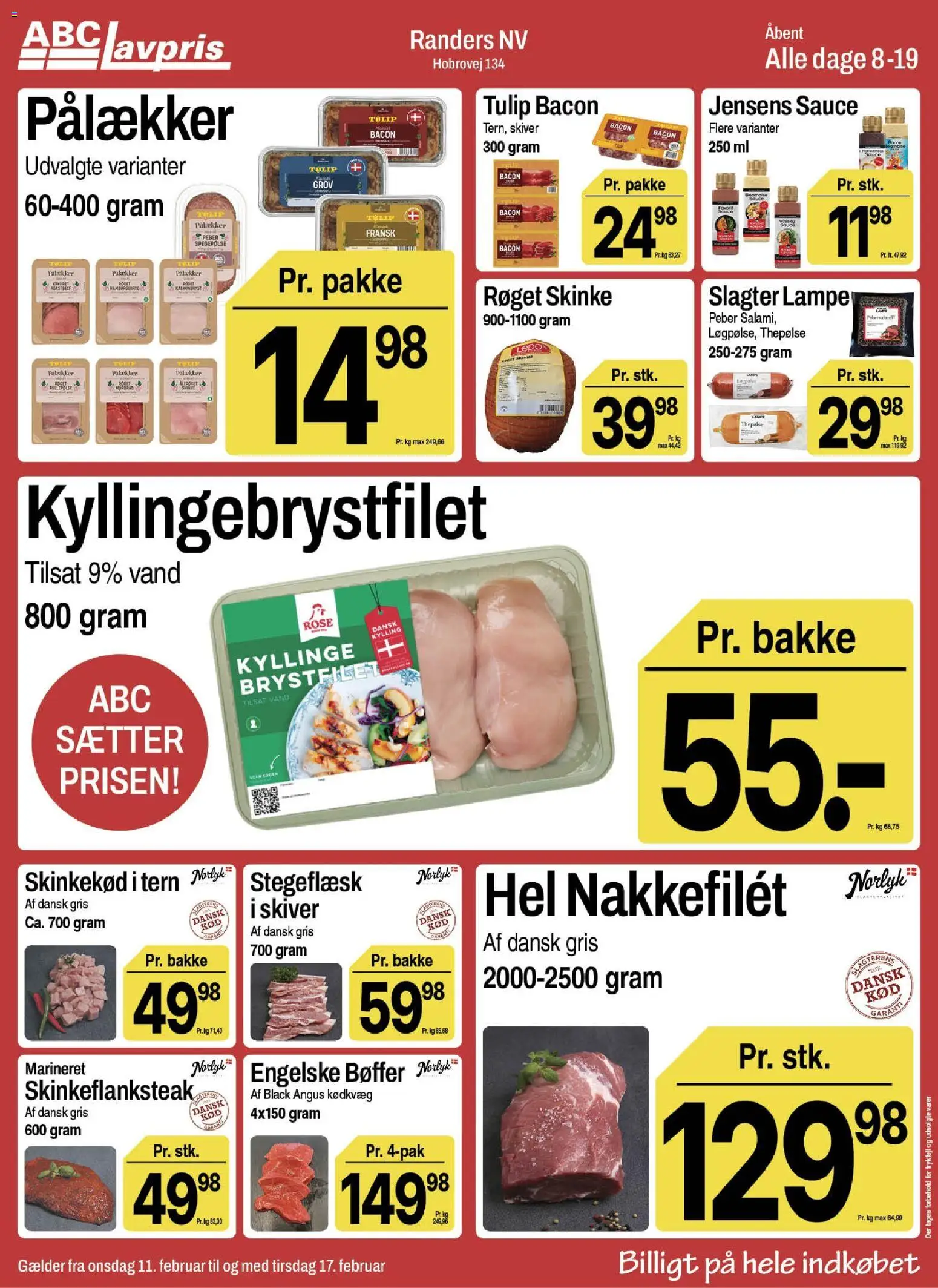 Abc Lavpris tilbudsavis – gyldig fra 11.02.2026 | Side: 5 | Produkter: Spegepølse, Peber, Lampe, Nakkefilet