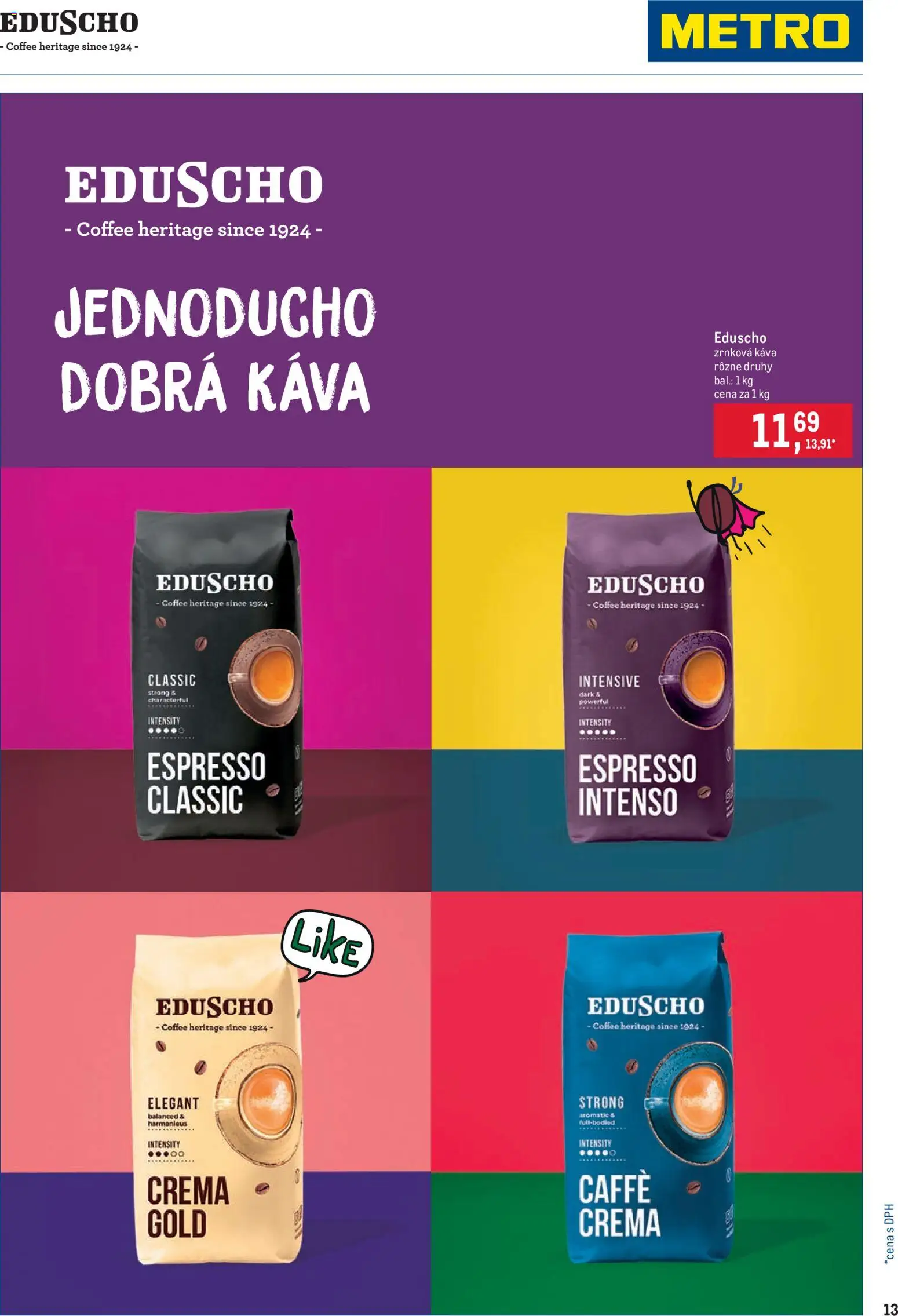 Nové Metro akcie – leták je platný od 25.03.2026 | Strana: 13 | Produkty: Káva, Zrnková káva
