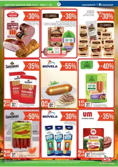 ČIA MARKET leidinys galioja nuo 21.10.2025 | Puslapis: 9 | Prekių: Vištienos, Dešrelės, Viščiukų, Saliamis
