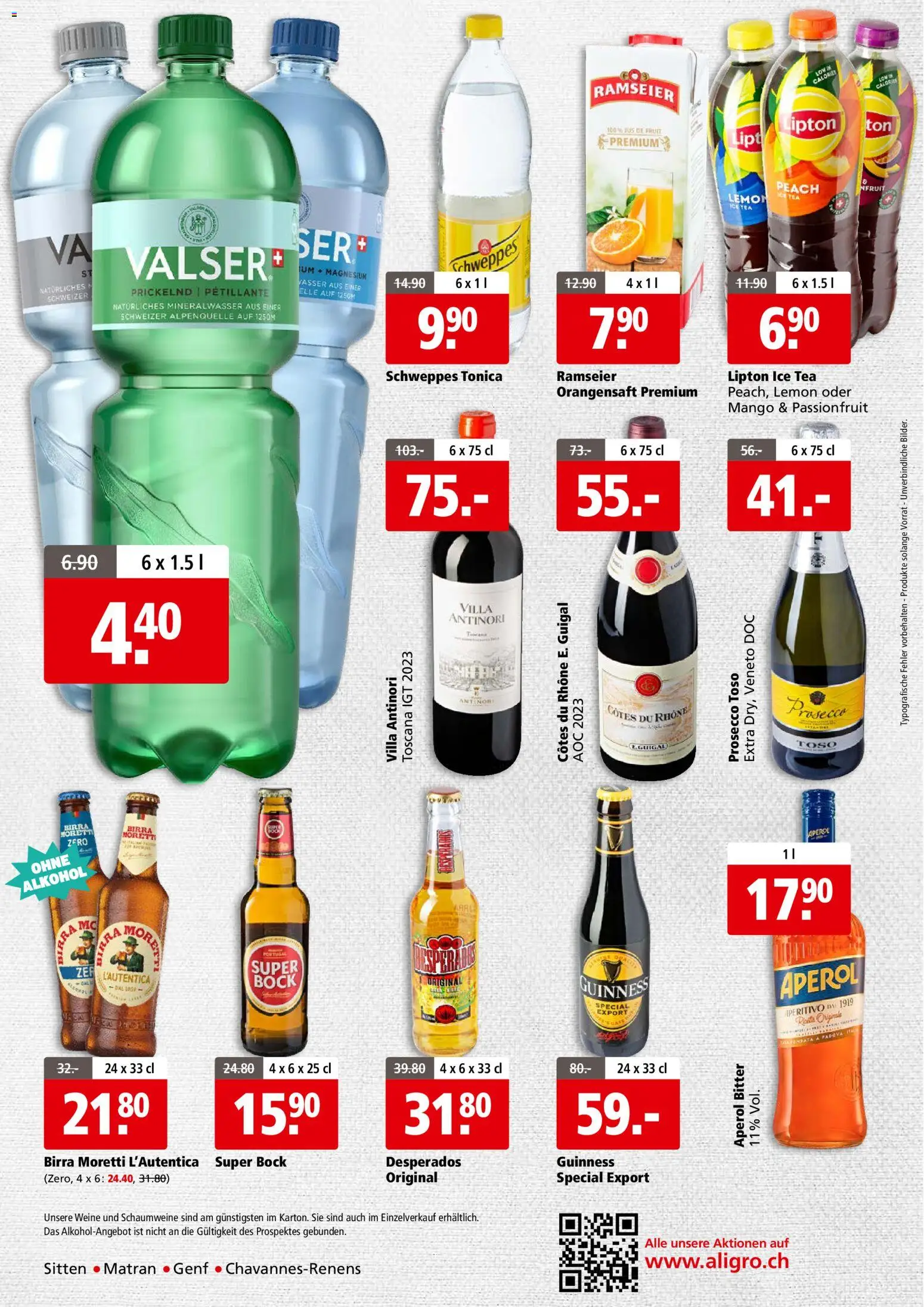 Aligro actionen Business Chavannes, Matran, Genf, Sitten – gültig ab 23.03.2026 | Seite: 4 | Produkte: Orangensaft, Mineralwasser, Mango