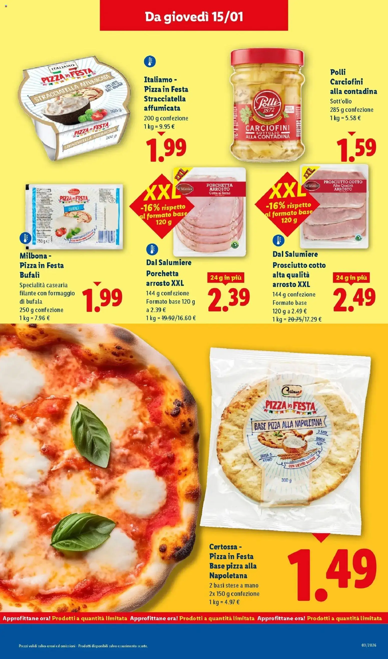 Volantino Lidl del 12.01.2026 | Pagina: 25 | Prodotti: Arrosto, Pizza, Latte, Forno