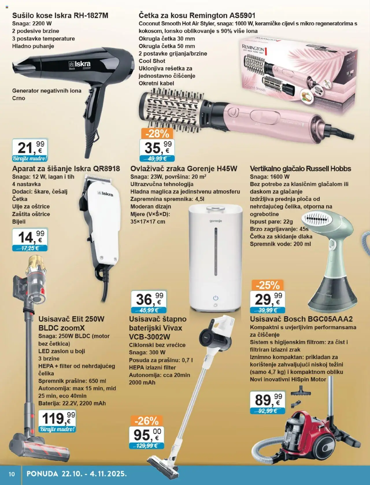 KTC katalog | vrijedi od 22.10.2025 | Stranica: 10 | Proizvodi: Usisavač, Ulje, Kabel, Četka za kosu