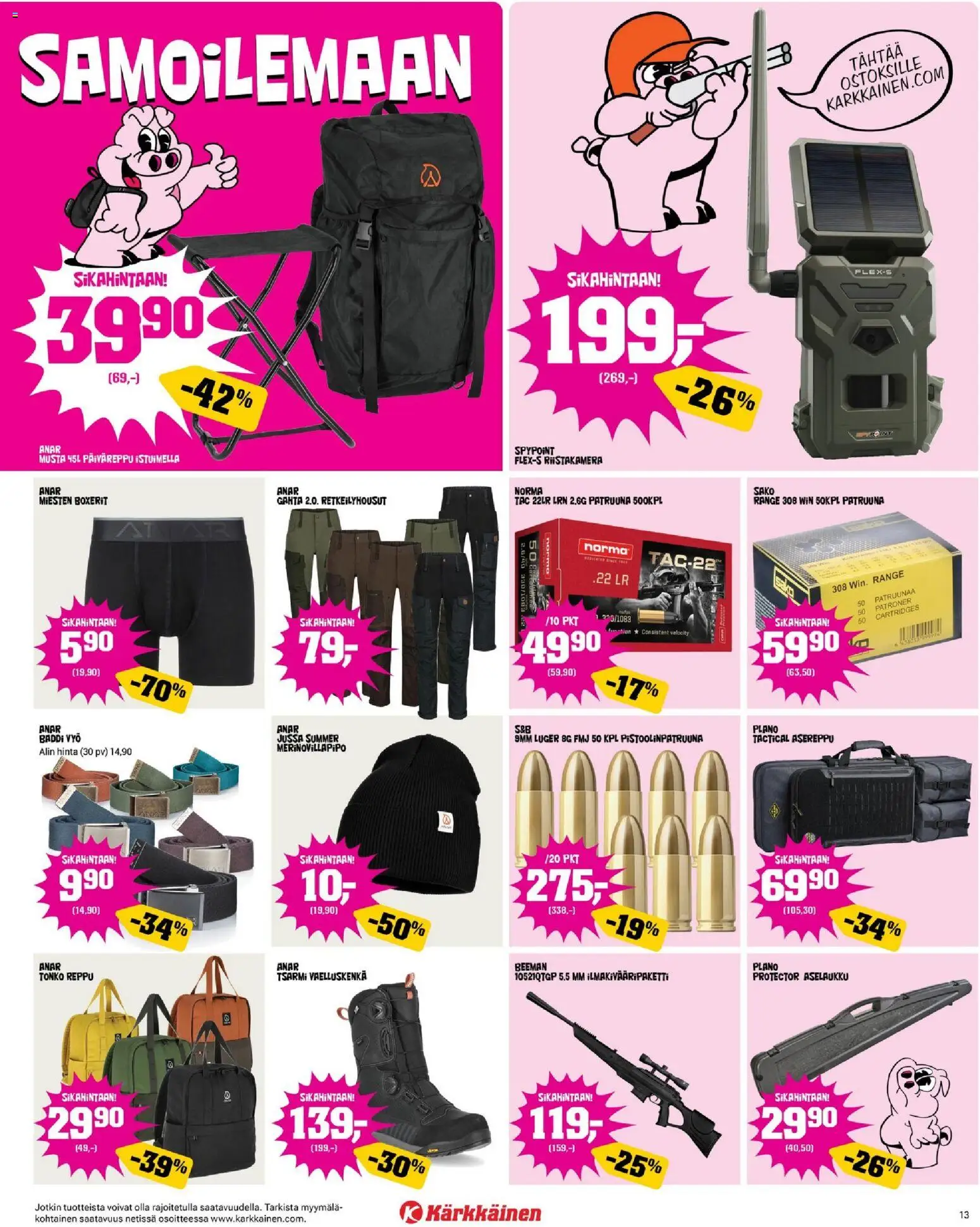 Kärkkäinen tarjoukset – voimassa 08.04.2026 alkaen | Sivu: 13 | Tuotteet: Reppu, Vyö