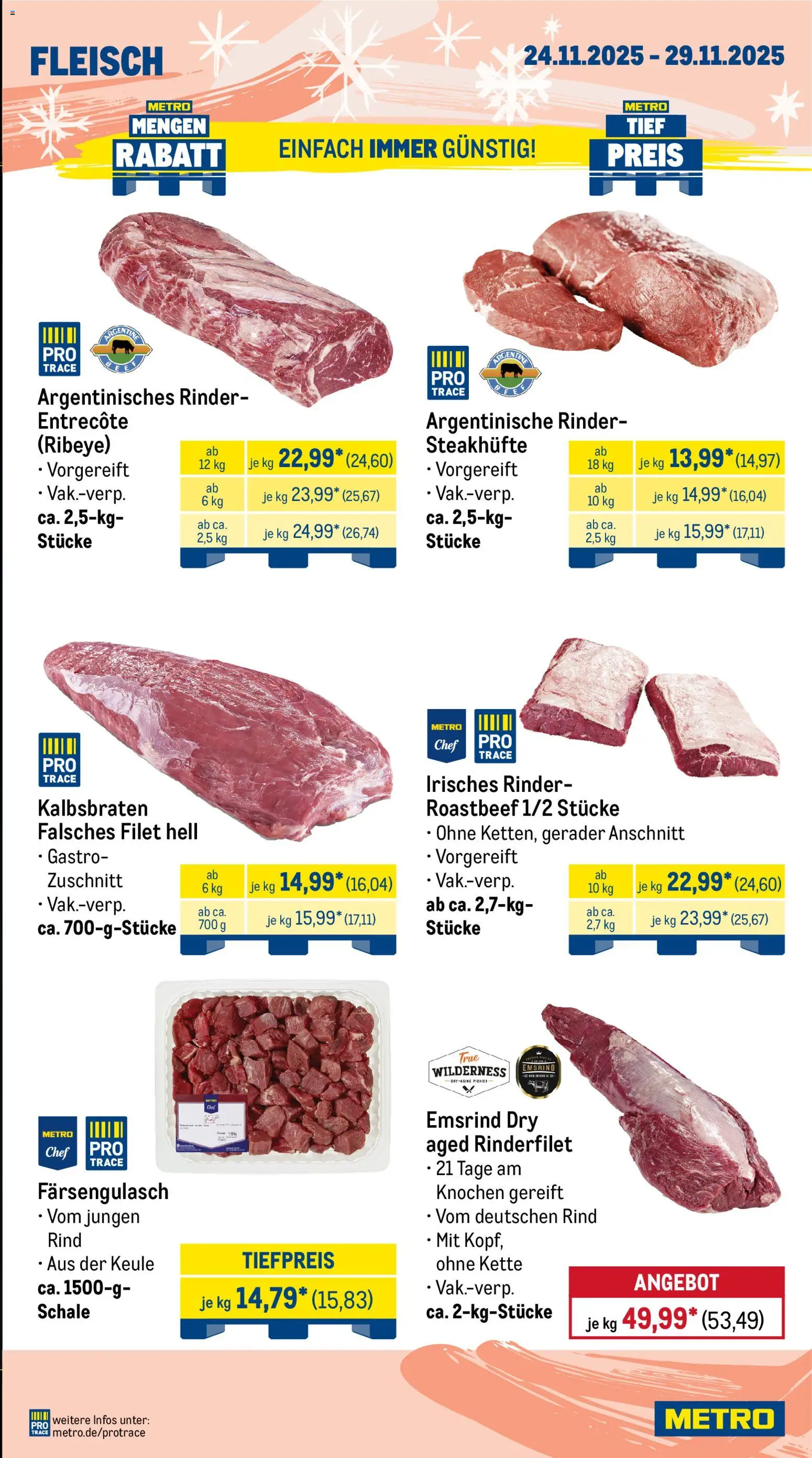 Metro - Black Friday – gültig ab 24.11.2025 | Seite: 3 | Produkte: Rinderfilet, Entrecote, Roastbeef, Fleisch
