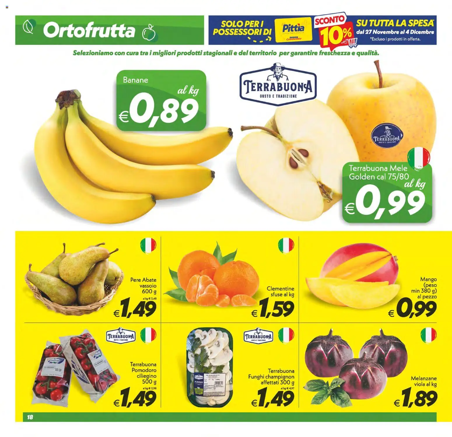 Volantino SuperConveniente del 27.11.2025 | Pagina: 18 | Prodotti: Mango, Funghi, Melanzane, Vassoio