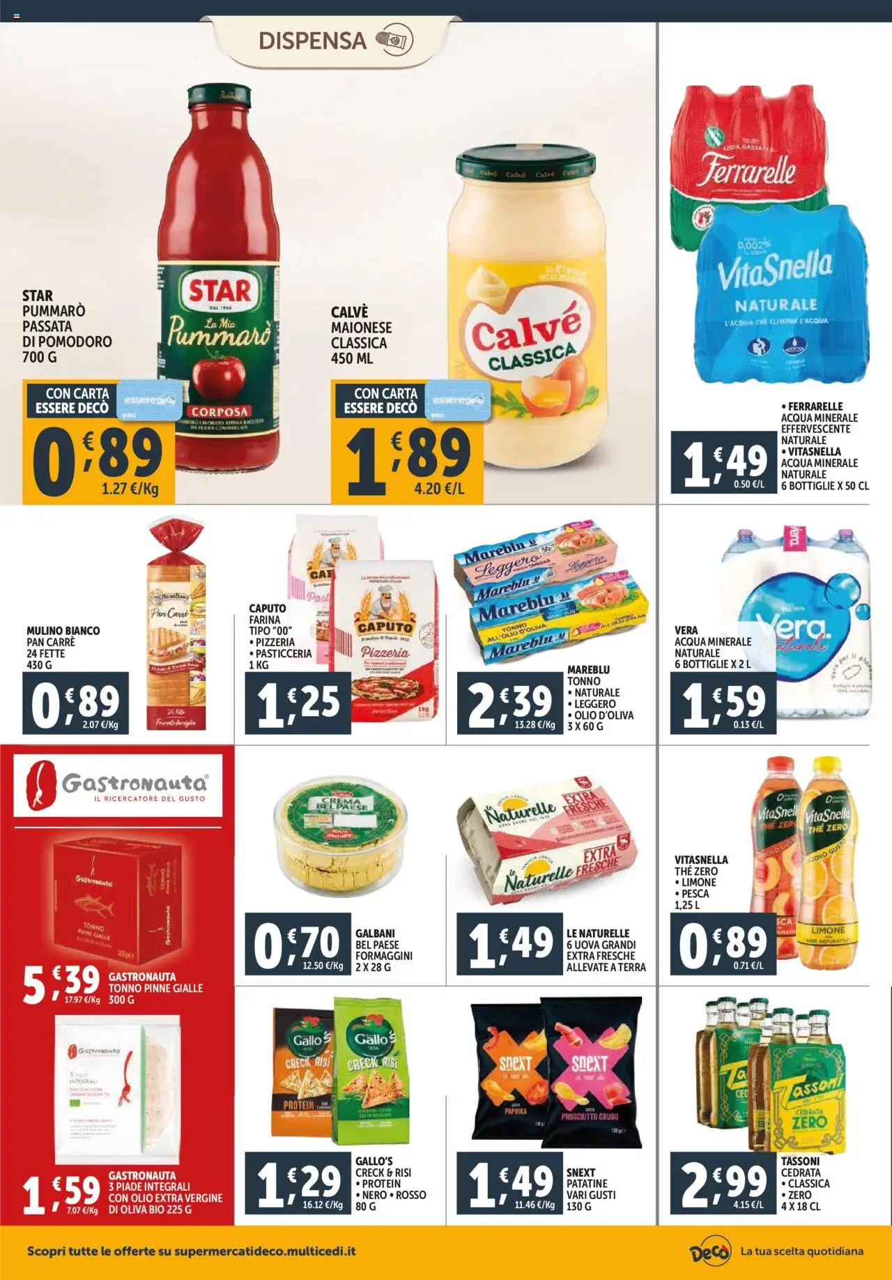 Volantino Decò del 16.10.2025 | Pagina: 16 | Prodotti: Prosciutto Crudo, Crema, Pomodoro, Ferrarelle