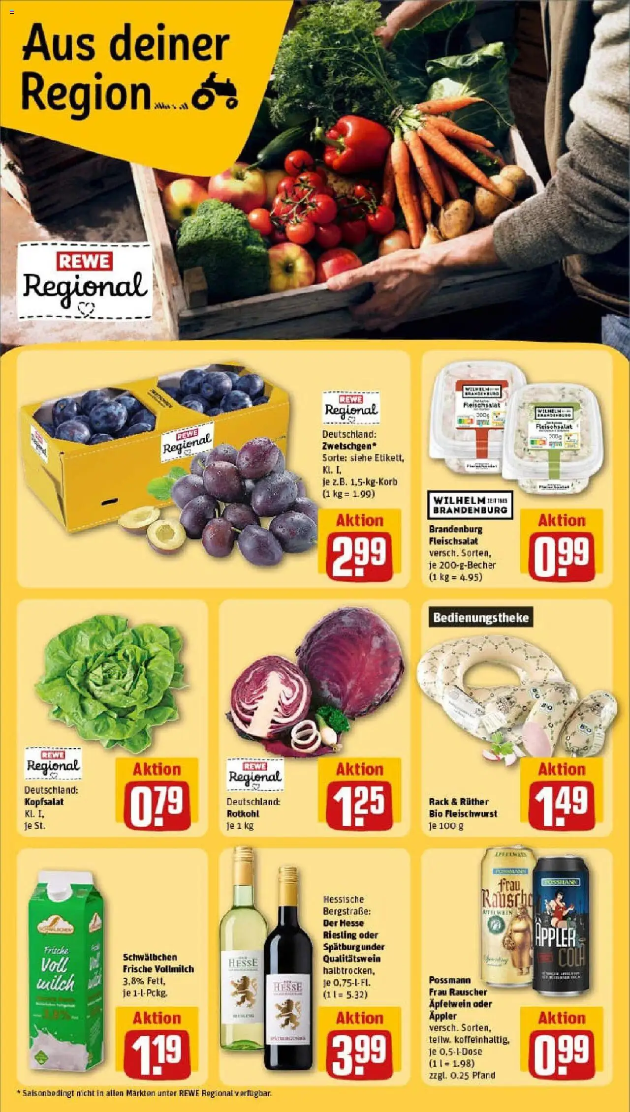 Rewe prospekt Hainburg / Klein-Krotzenburg	 – gültig ab 17.08.2025 | Seite: 21 | Produkte: Milch, Rotkohl, Apple