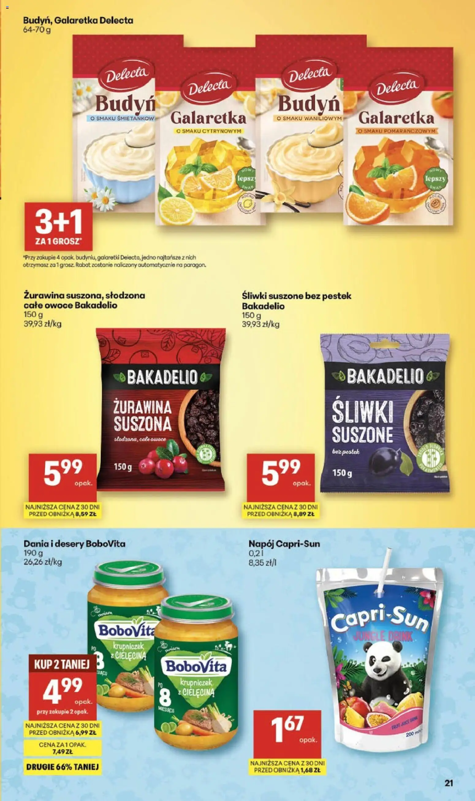Delikatesy Centrum Gazetka - Sklepy Własne od 05.02.2026 | Strona: 21 | Produkty: Galaretki, Galaretka, Żurawina, Śliwki suszone
