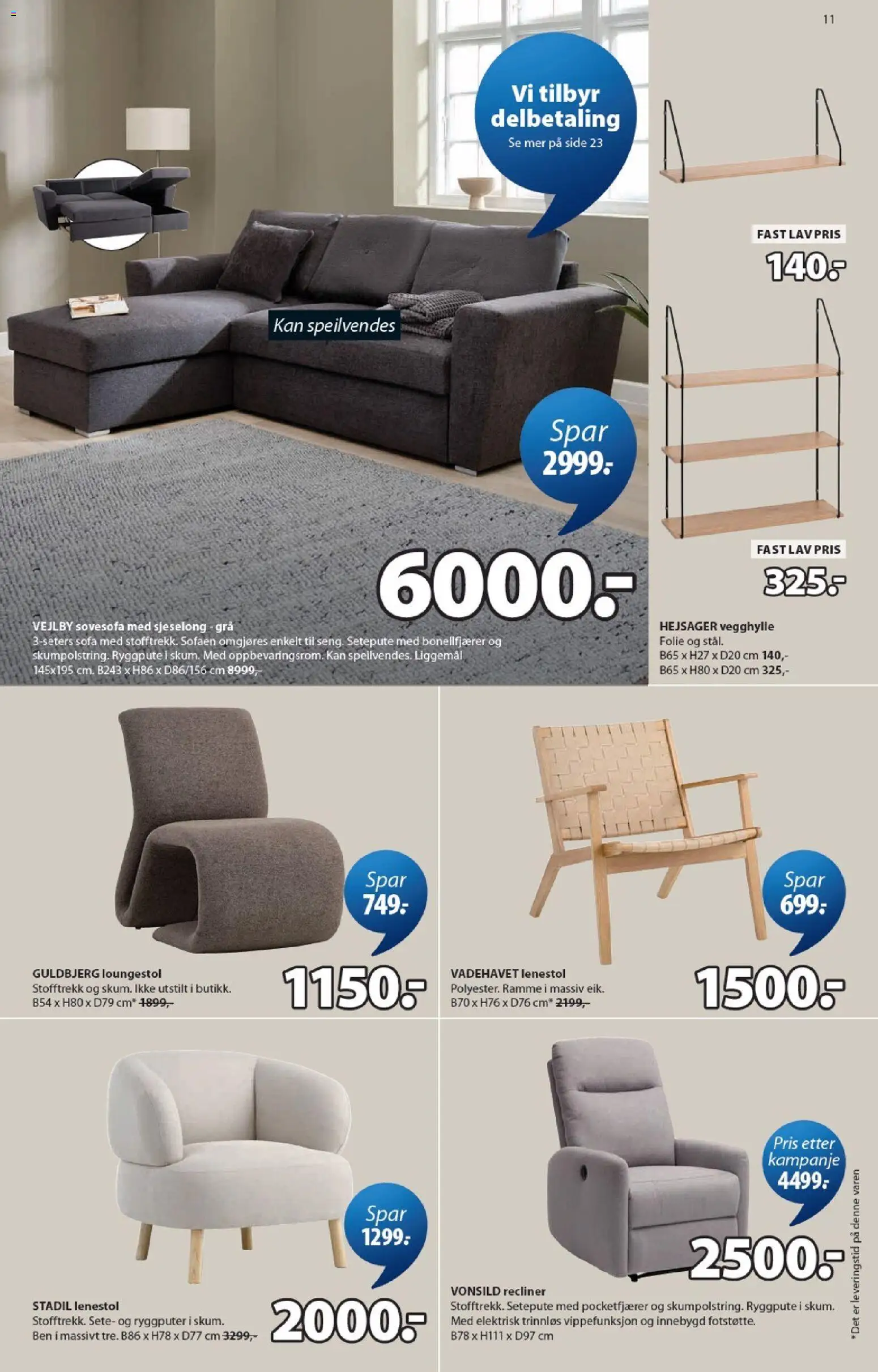 {H1} | Side: 11 | Produkter: Gown, Lenestol, Sofa, Sjeselong