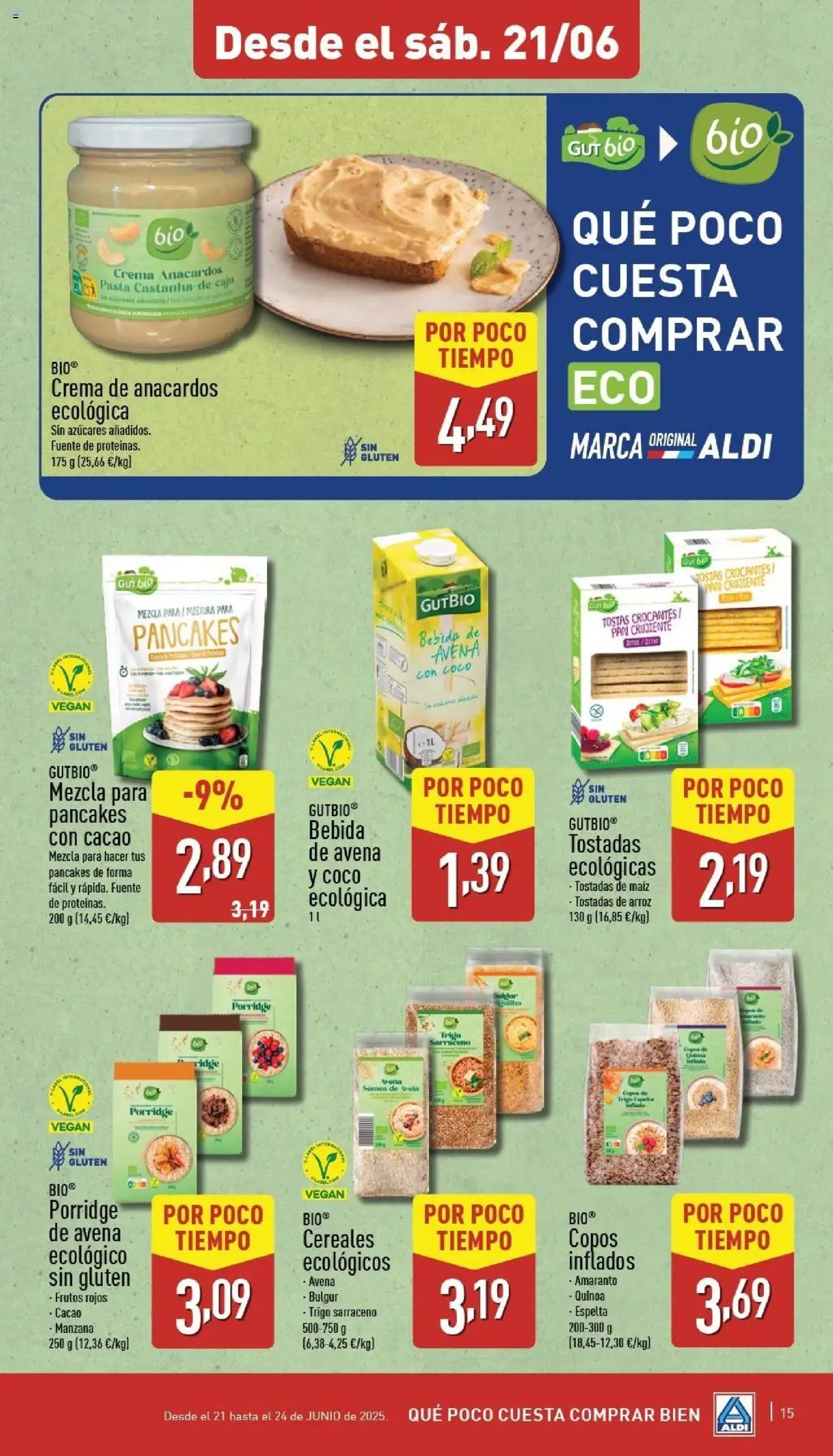 Aldi folleto Canarias │ válido desde el 16.06.2025 | Página: 15 | Productos: Arroz, Pasta, Crema, Φρυγανιές σικάλεως