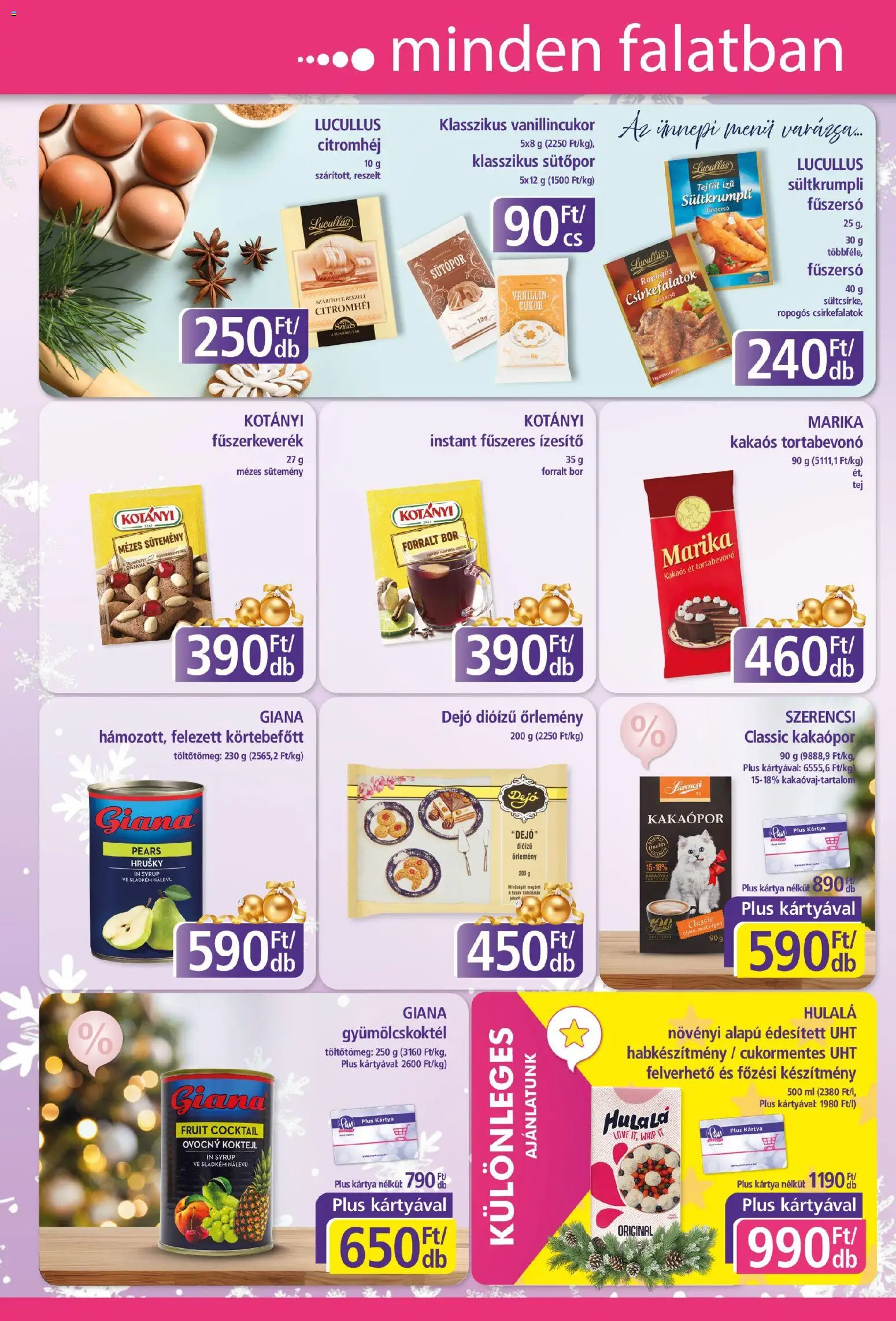 Plus Market akciós ujság - amely érvényes a következő dátumtól: 04.12.2025 | Oldal: 6 | Termékek: Fűszerkeverék, Sütőpor, Vanillincukor, Kakaópor