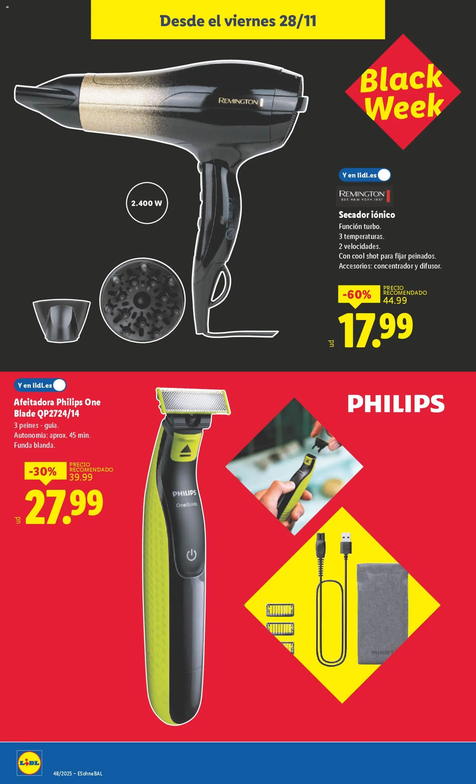 Lidl - Black Friday │ válido desde el 24.11.2025 | Página: 22 | Productos: Afeitadora, Funda