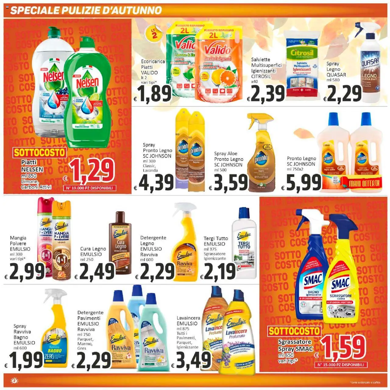 Volantino Paghi Poco del 09.09.2025 | Pagina: 2 | Prodotti: Detergente, Aceto, Lavanda, Bagno