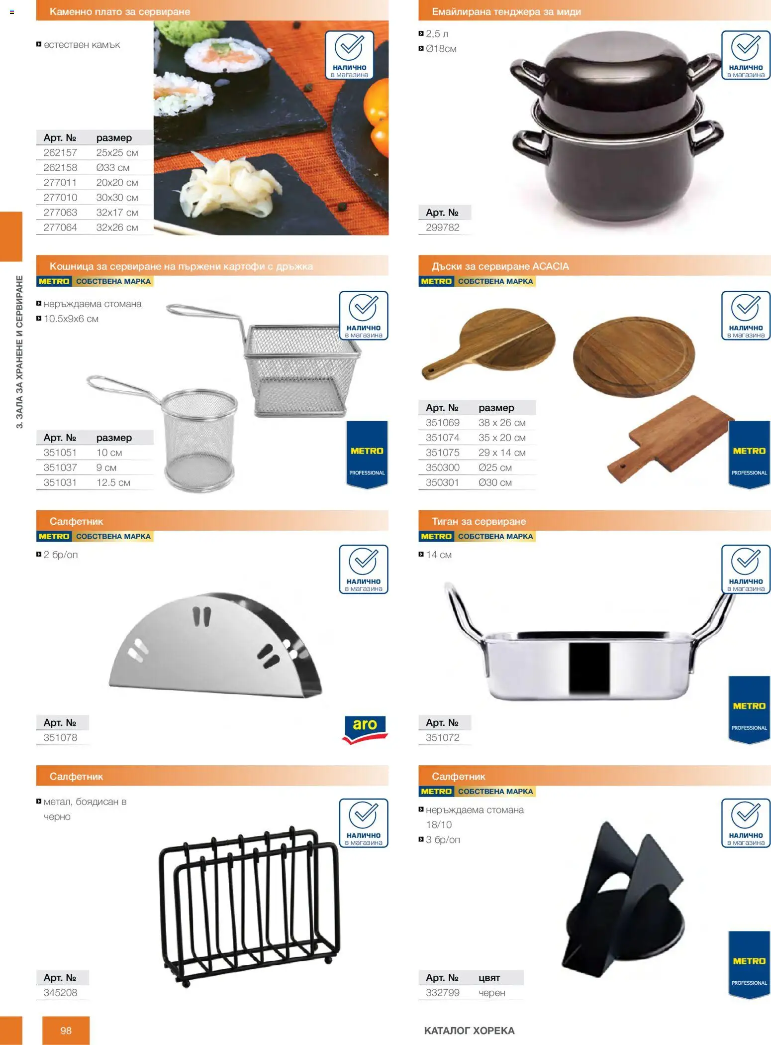 {H1} | Страница: 98 | Продукти: Тиган, Тенджера, Миди, Кошница