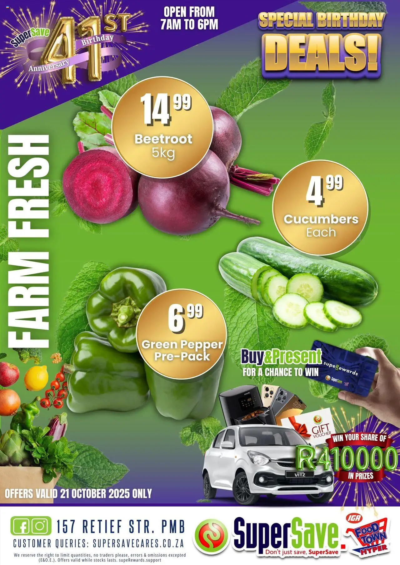 New Super Save catalogue – valid from 21.10.2025 | Page: 3 | Products: Cucumbers, Pepper