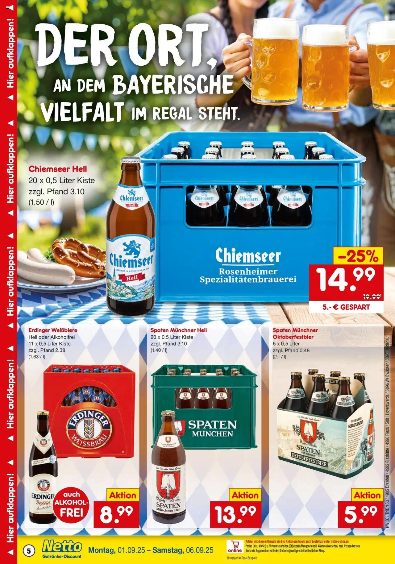 Netto Marken-Discount prospekt Riesa	 – gültig ab 01.09.2025 | Seite: 5 | Produkte: Erdinger, Regal