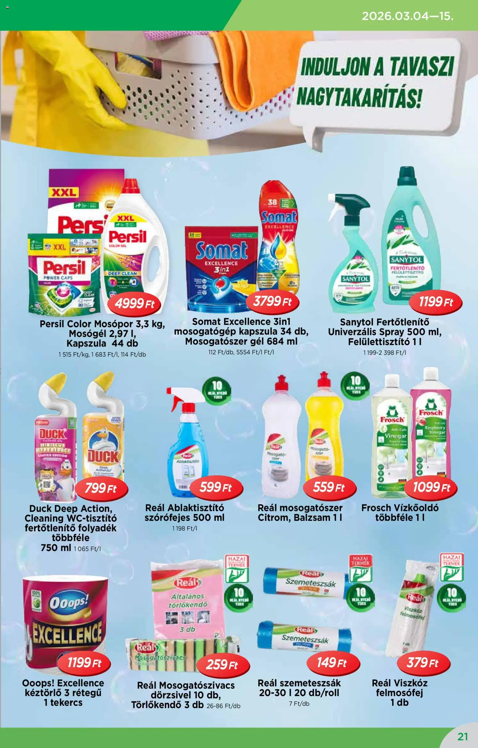 Reál akciós ujság - amely érvényes a következő dátumtól: 04.03.2026 | Oldal: 21 | Termékek: Somat, Mosogatógép, Szemeteszsák, Mosógél