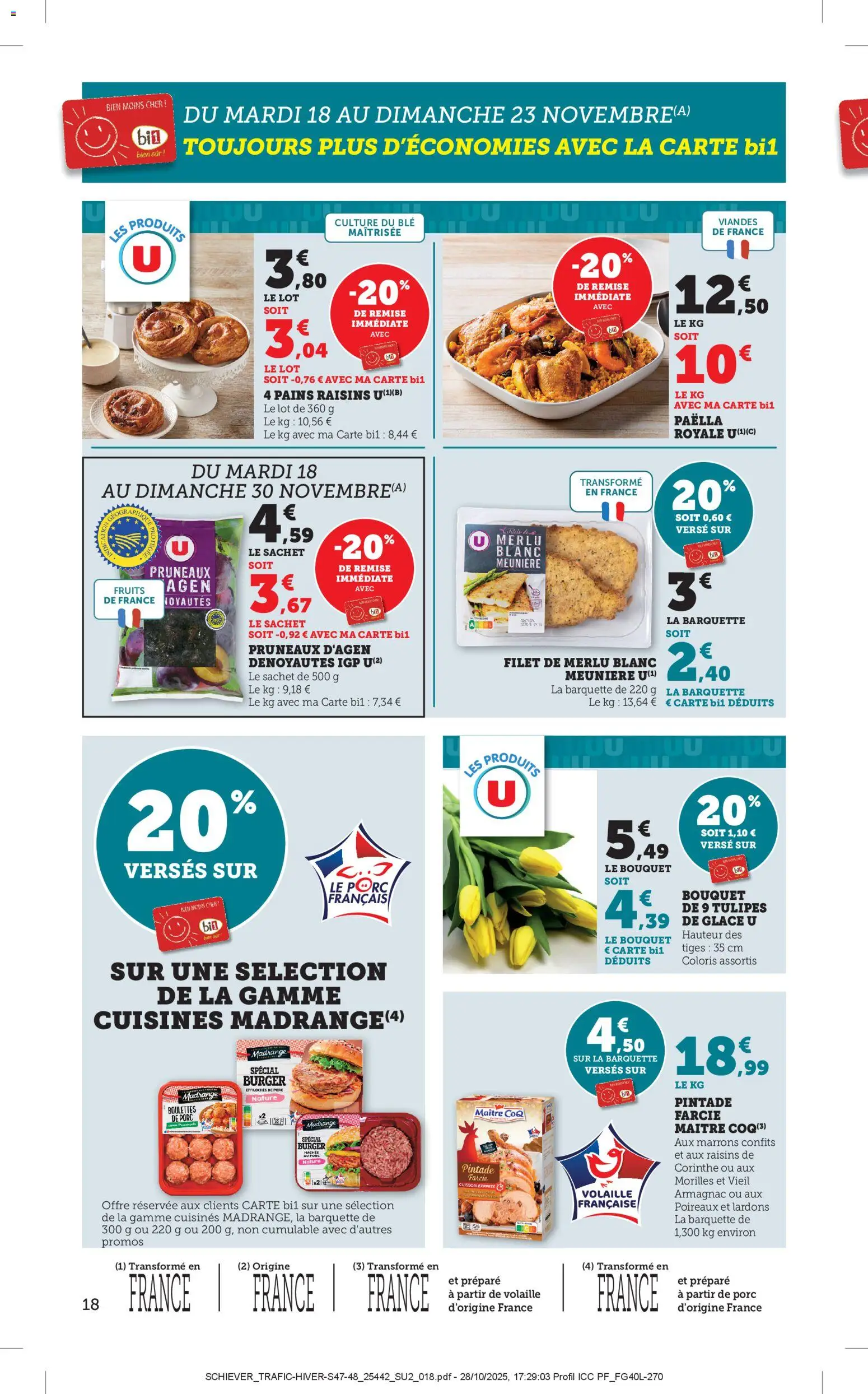 {H1} | Page: 18 | Produits: Volaille, Pruneaux, Tulipes, Porc