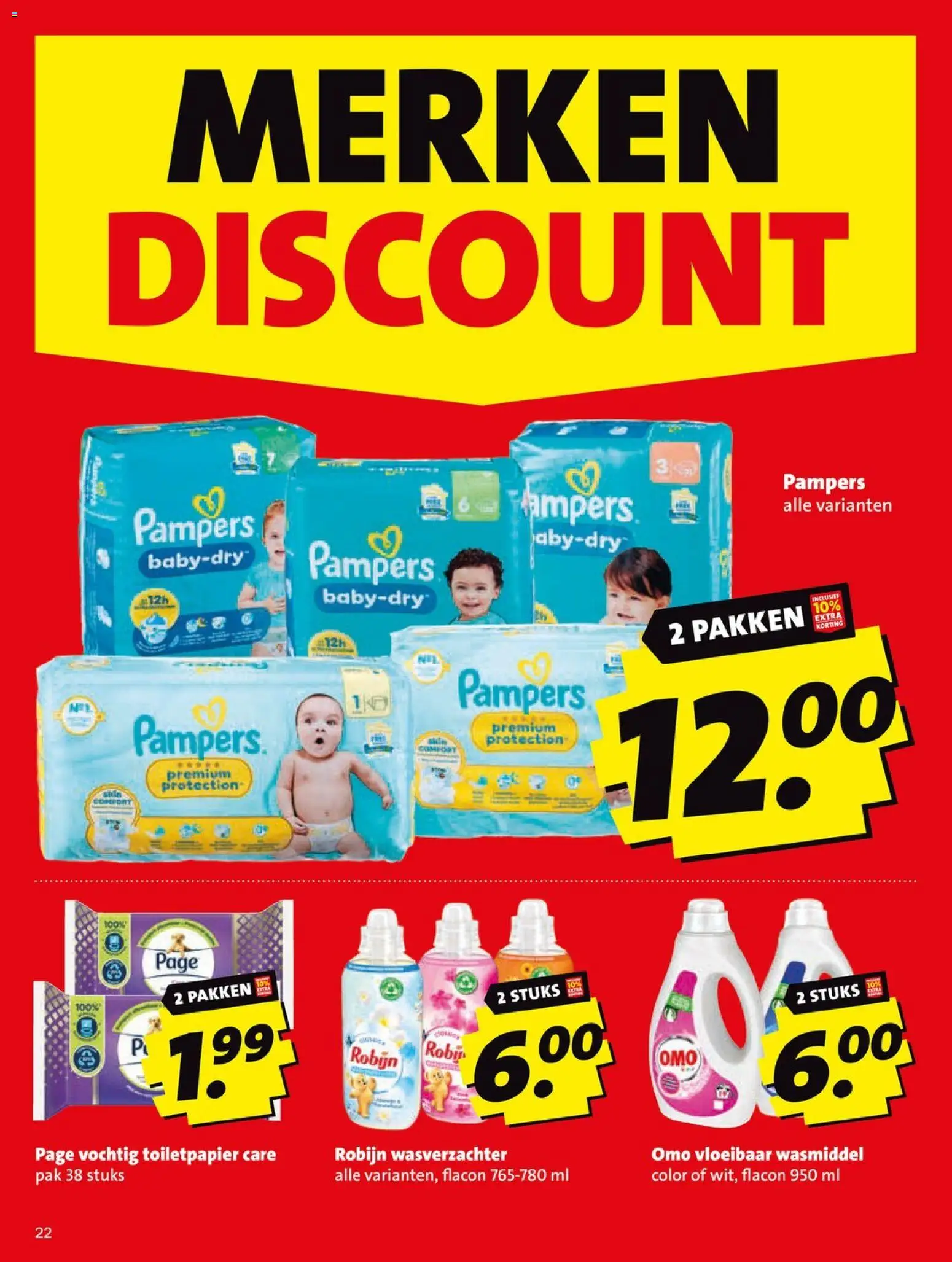 {H1} | Pagina: 22 | Producten: Wasmiddel, Robijn, Pampers, Toiletpapier