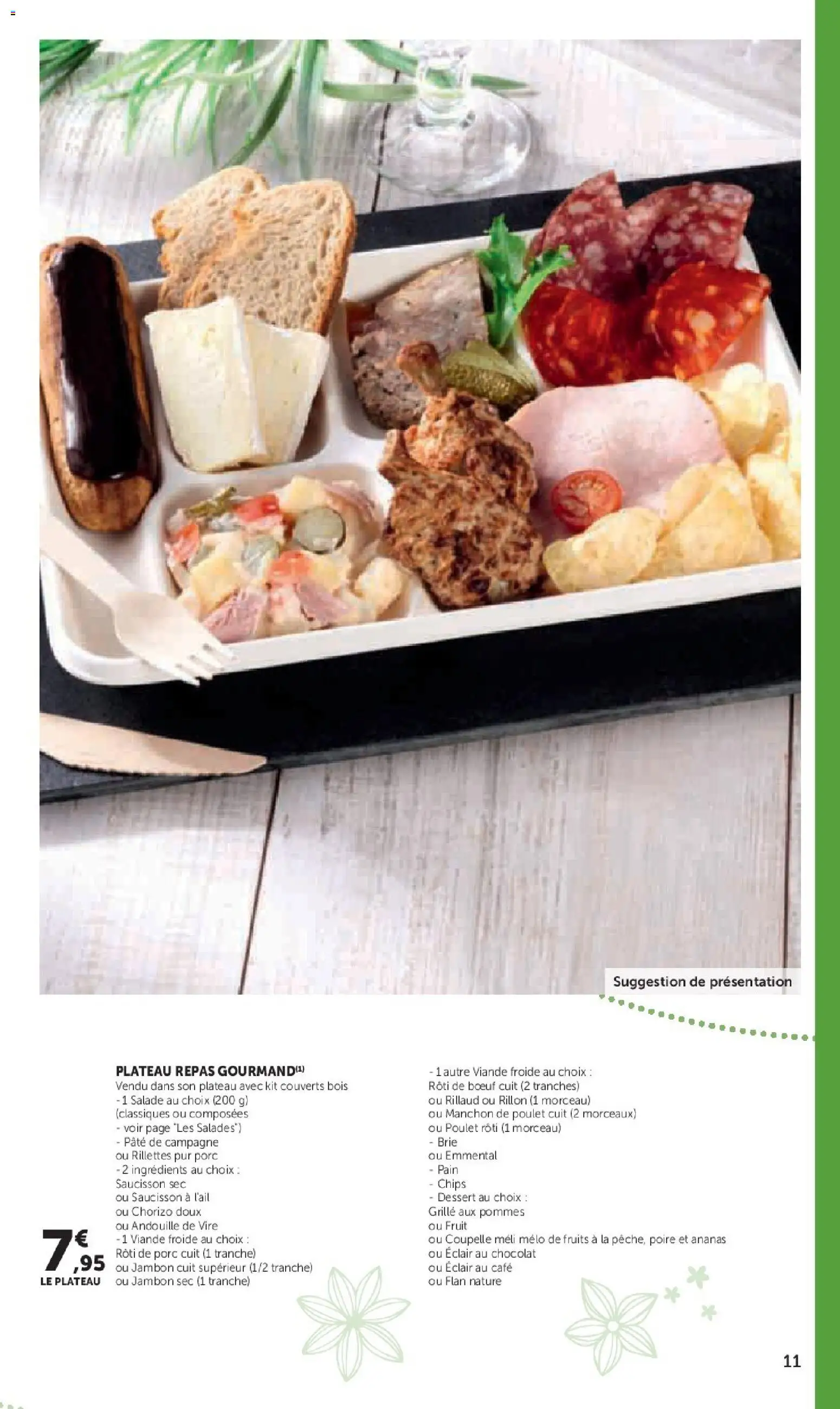 {H1} | Page: 11 | Produits: Plateau, Pain, Café, Porc