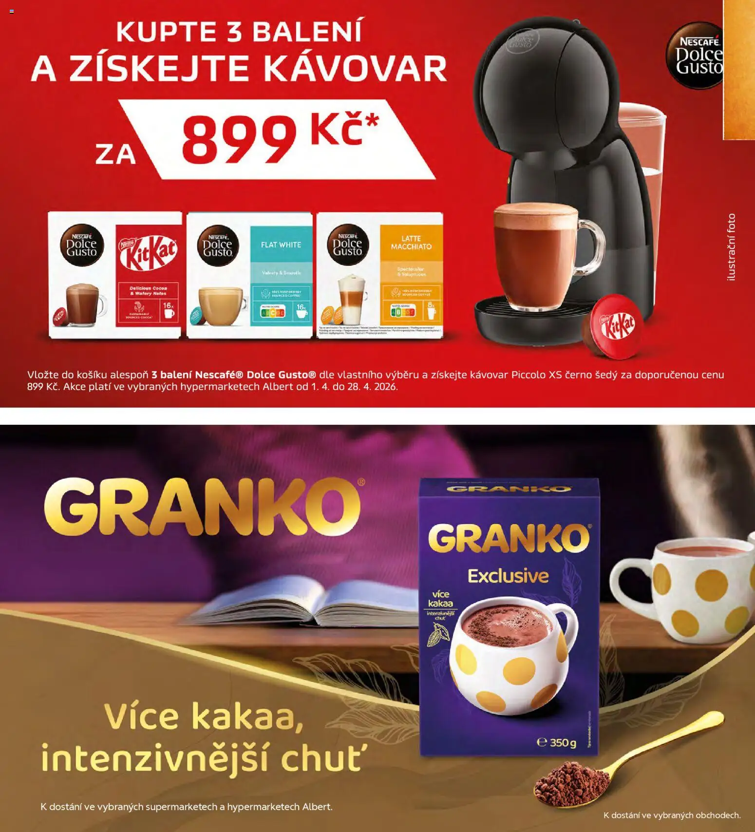 Albert magazín od 01.04.2026 | Strana: 54 | Produkty: Dolce Gusto, Granko Exclusive, Granko, Kávovar