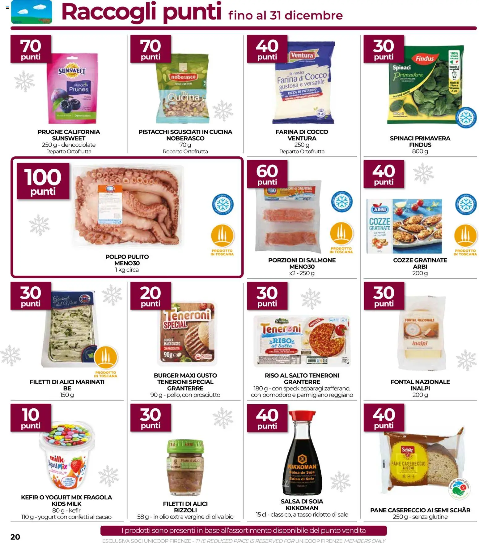 Volantino COOP del 27.12.2025 | Pagina: 20 | Prodotti: Polpo, Spinaci, Cocco, Pistacchi